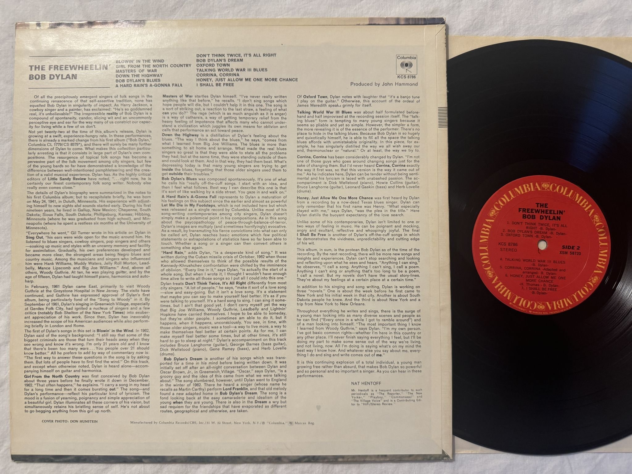 Omslagsbild för skivan BOB DYLAN the freewheelin' Bob Dylan LP KCS 8786 Columbia