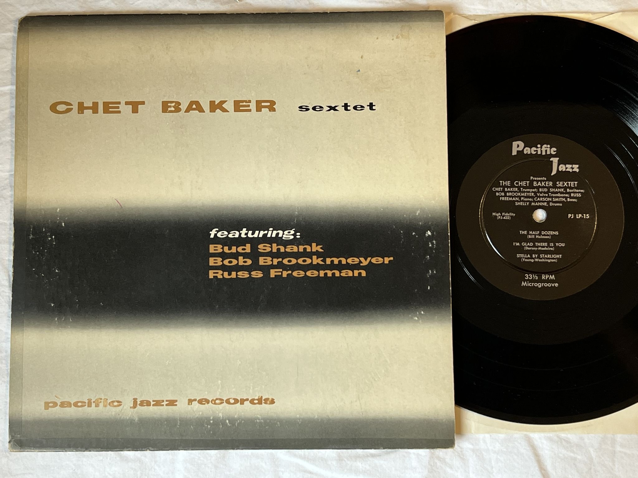 Omslagsbild för skivan CHET BAKER SEXTET 10" LP -54 PJLP-15 Pacific Jazz