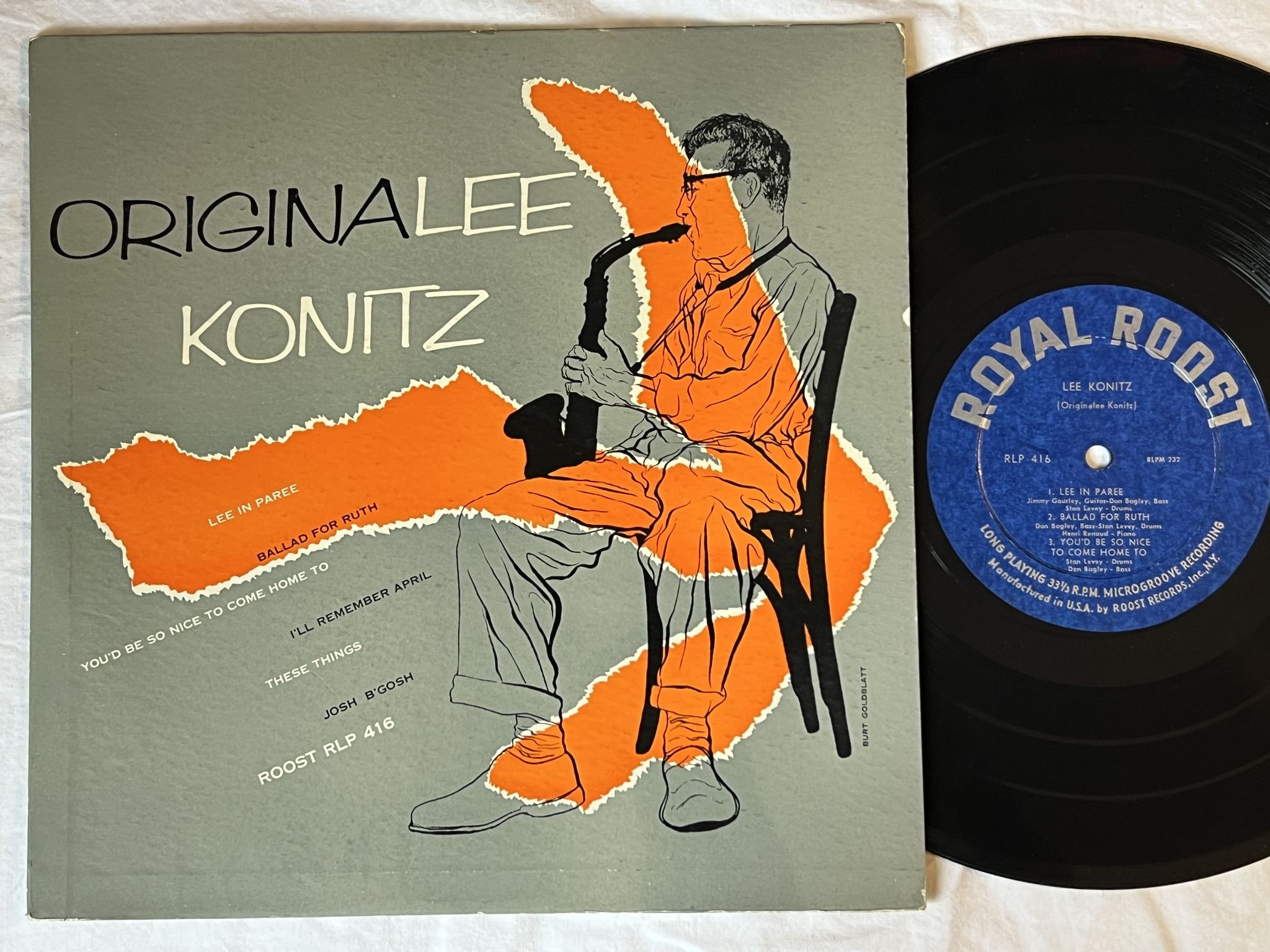 Omslagsbild för skivan LEE KONITZ originalee konitz 10" LP RLP RLP 416 Royal Roost