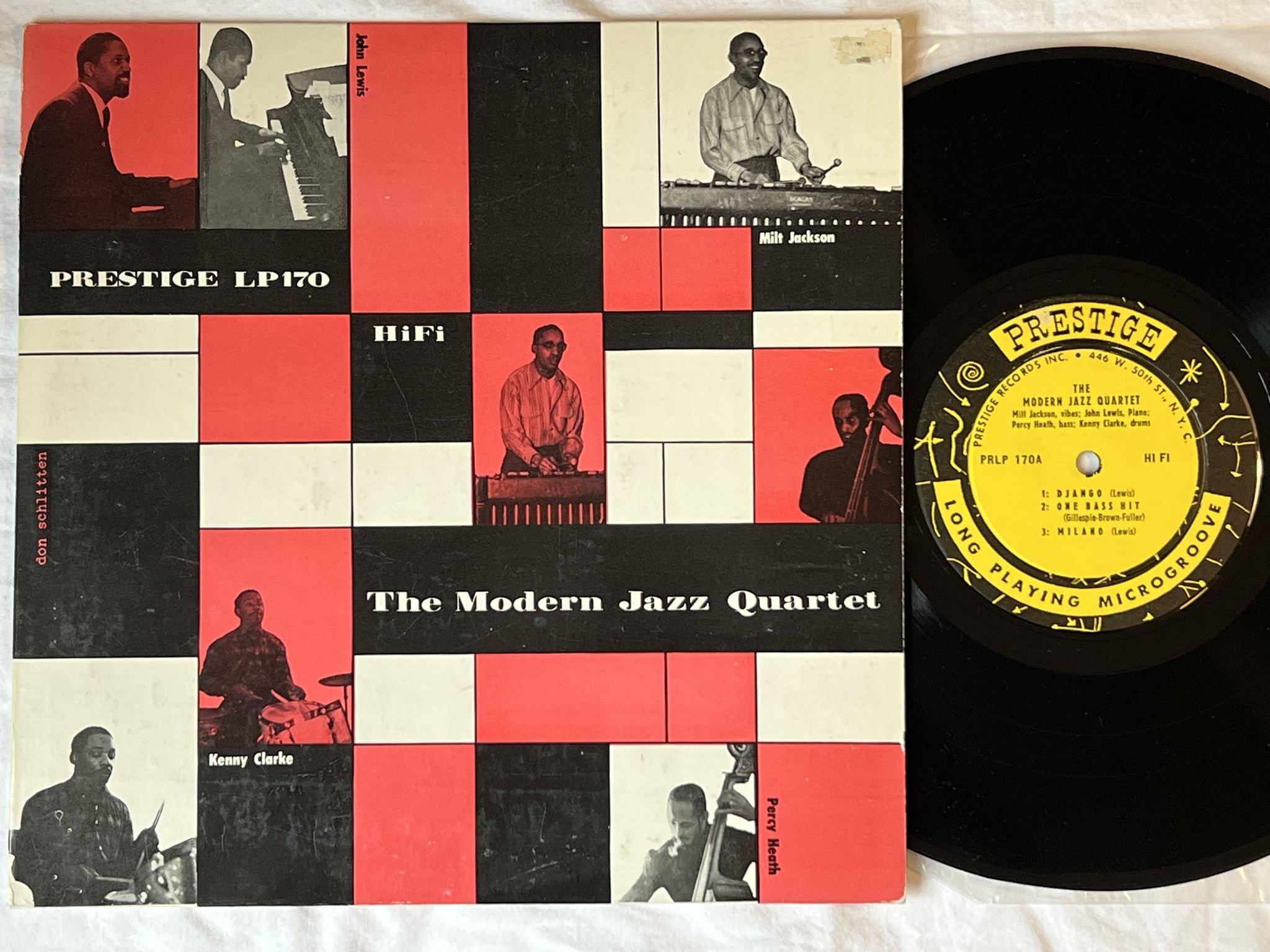 Omslagsbild för skivan THE MODERN JAZZ QUARTET 10" LP -55 US LP 170 Prestige