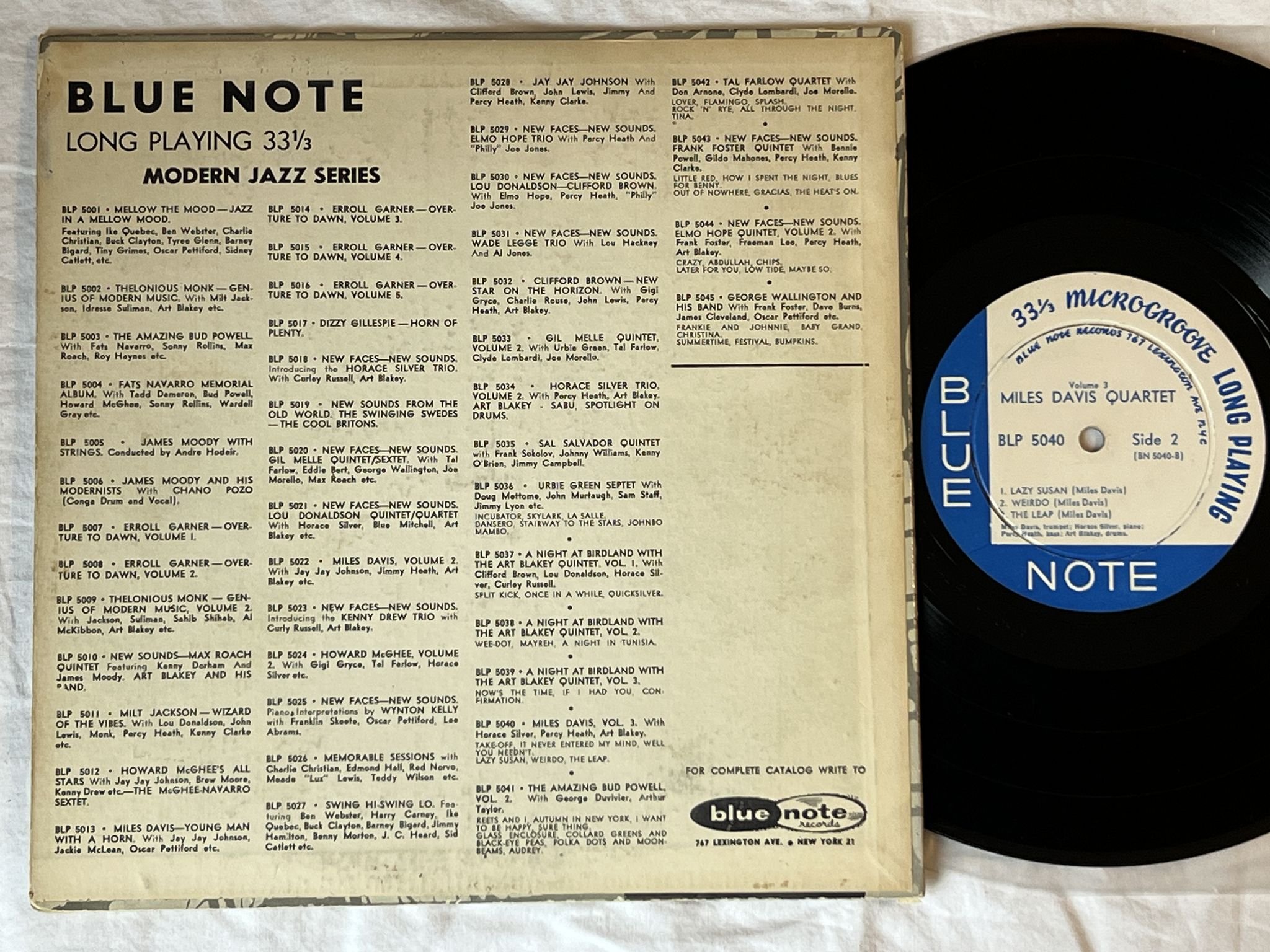 Omslagsbild för skivan MILES DAVIS Vol. 3 10" LP BLP 5040 Blue note