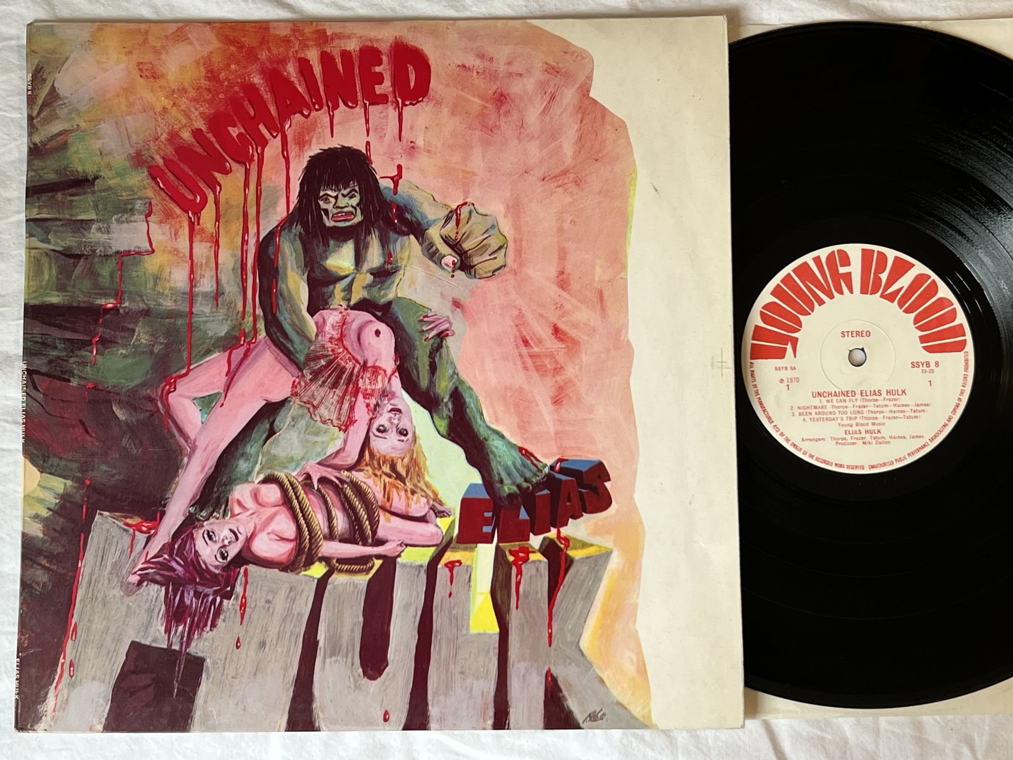 Omslagsbild för skivan ELIAS HULK unchained LP -70 SSYB 8 YOUNGBLOOD ** massively rare hard prog **