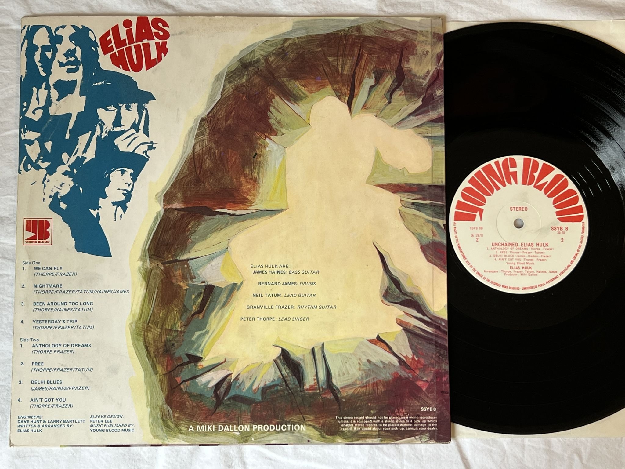 Omslagsbild för skivan ELIAS HULK unchained LP -70 SSYB 8 YOUNGBLOOD ** massively rare hard prog **