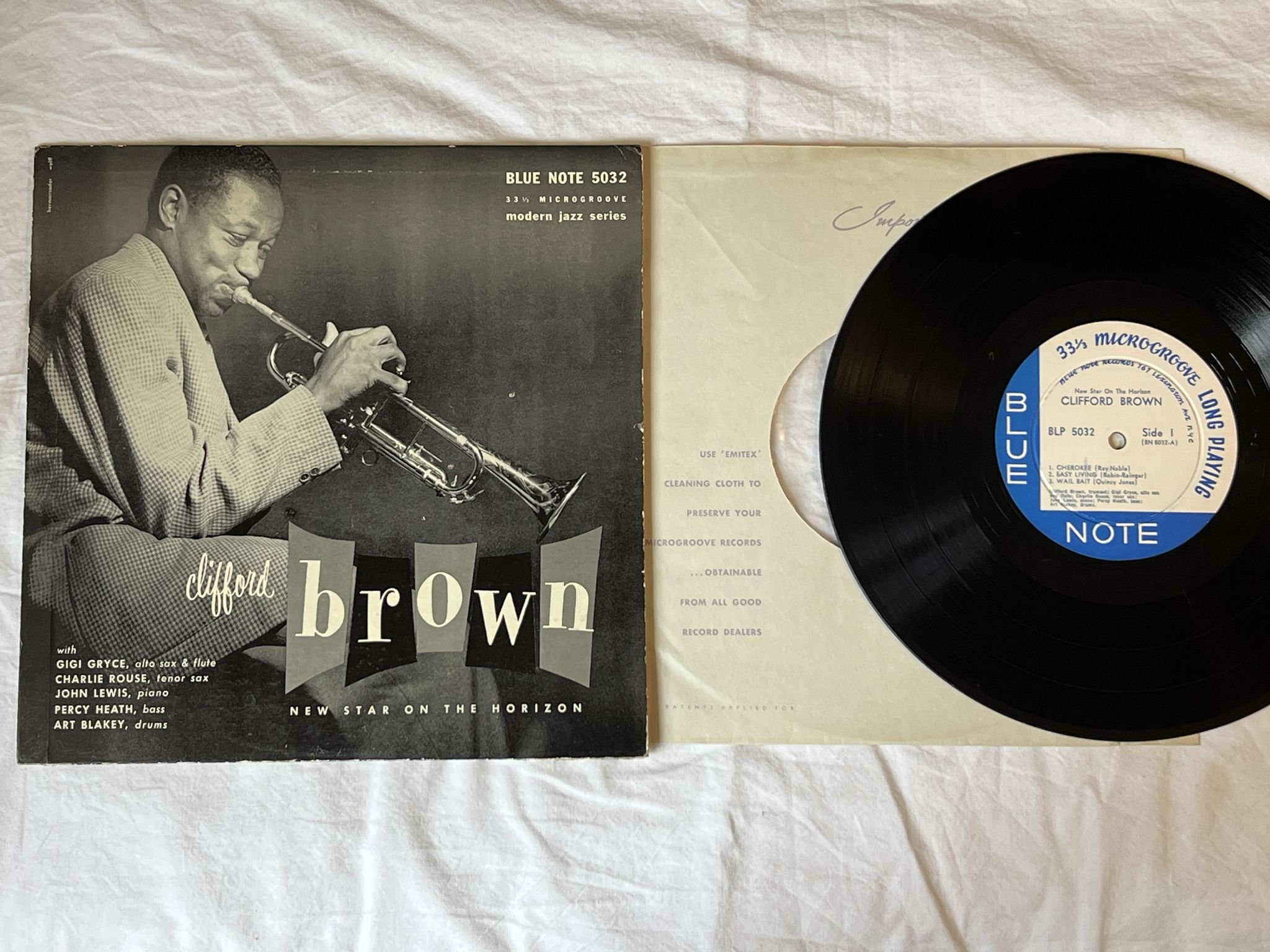 Omslagsbild för skivan CLIFFORD BROWN new star on the horizon 10" LP BLP 5032 Blue Note