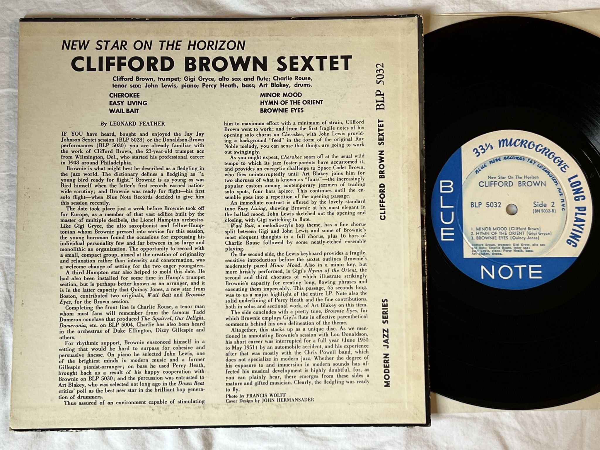 Omslagsbild för skivan CLIFFORD BROWN new star on the horizon 10" LP BLP 5032 Blue Note