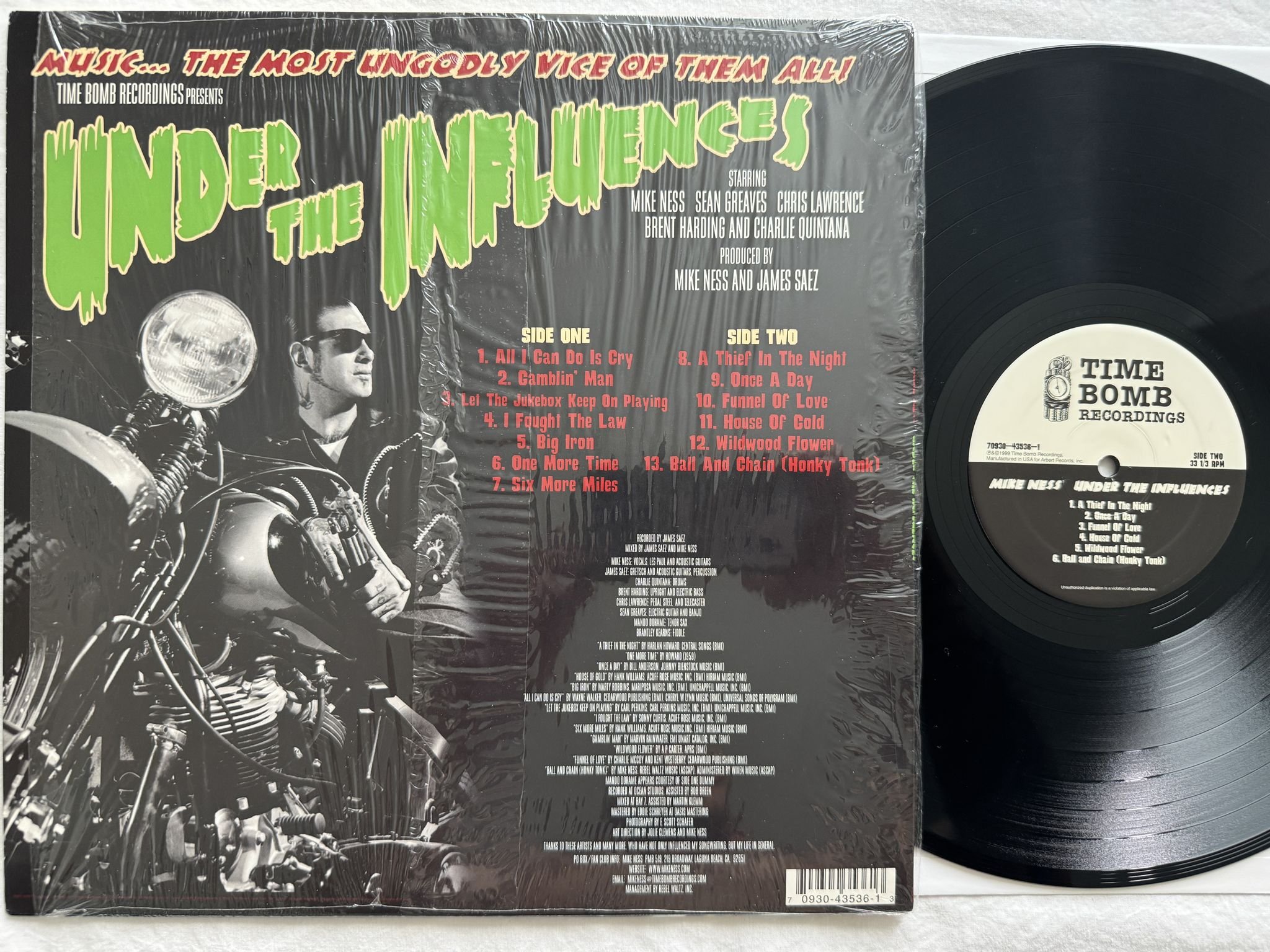 Omslagsbild för skivan MIKE NESS under the influences LP -99 70930-43536-1 Time Bomb Recordings