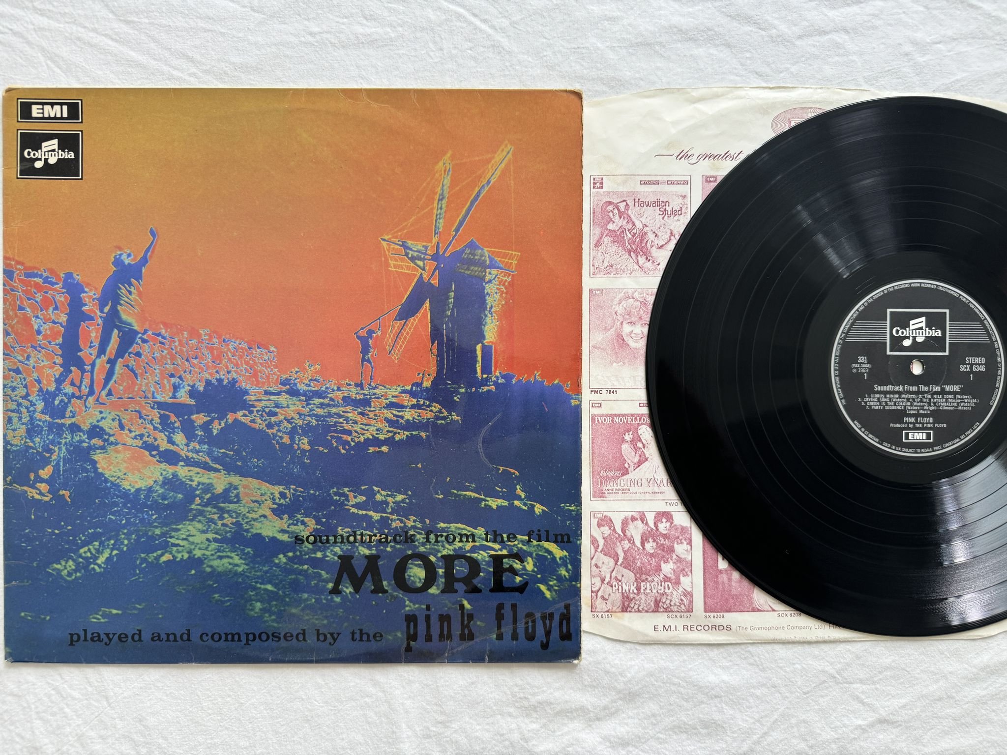 Omslagsbild för skivan THE PINK FLOYD soundtrack from the film "more" LP -69 SCX 6346 Columbia