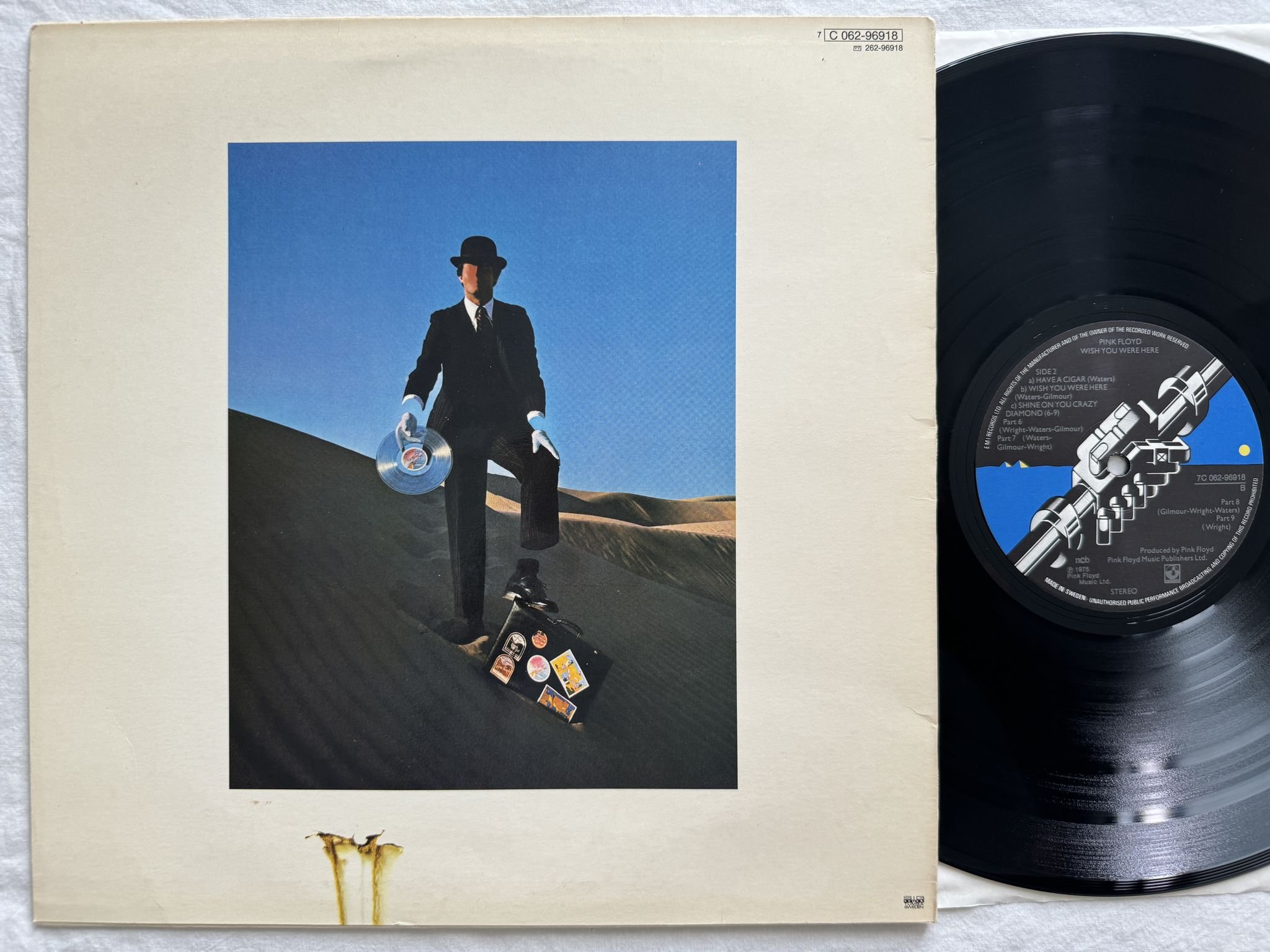 Omslagsbild för skivan PINK FLOYD wish you were here LP -75 7C 062-96918 Harvest
