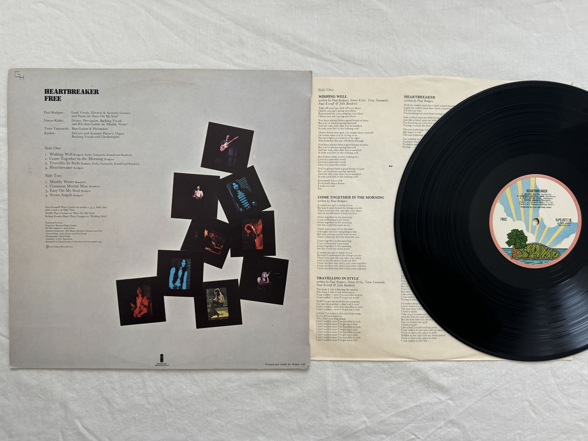 Omslagsbild för skivan FREE heartbreaker LP -73 ILPS 9217 Island Records