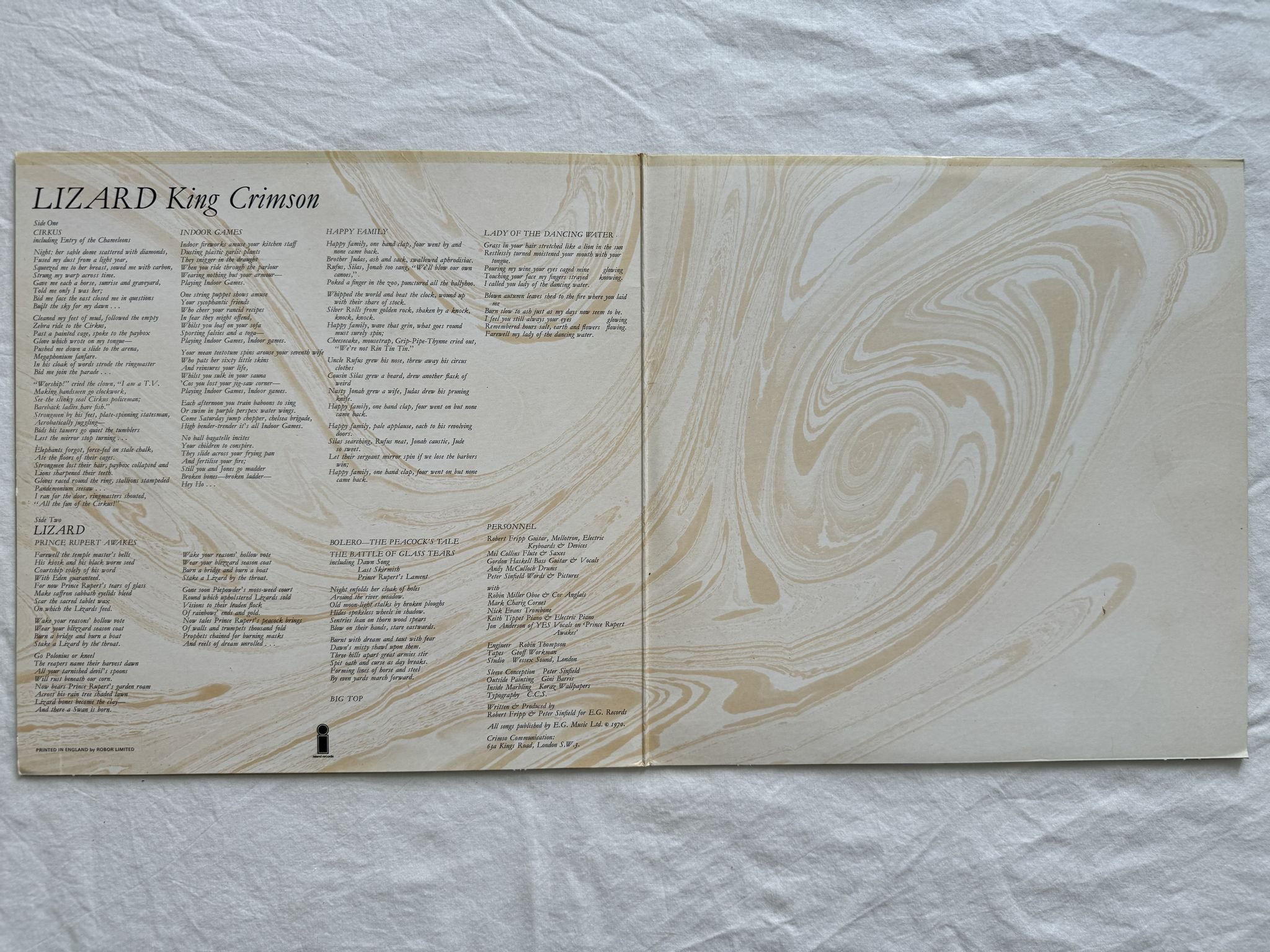 Omslagsbild för skivan KING CRIMSON LP -70 ILPS 9141 Island Records