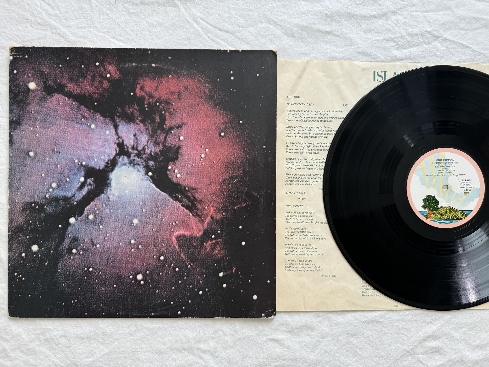 Omslagsbild för skivan KING CRIMSON islands LP -71 ILPS 9175 Island Records