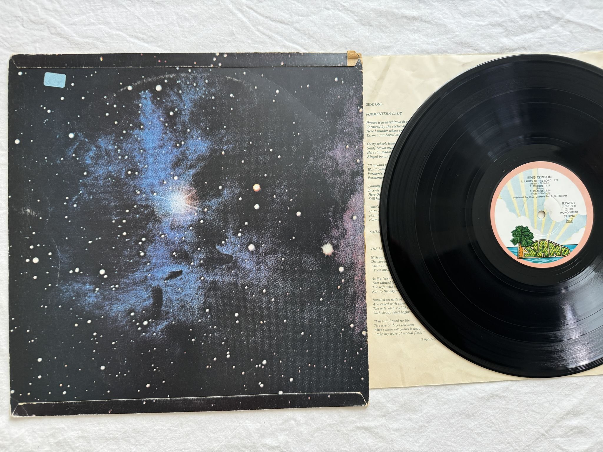 Omslagsbild för skivan KING CRIMSON islands LP -71 ILPS 9175 Island Records