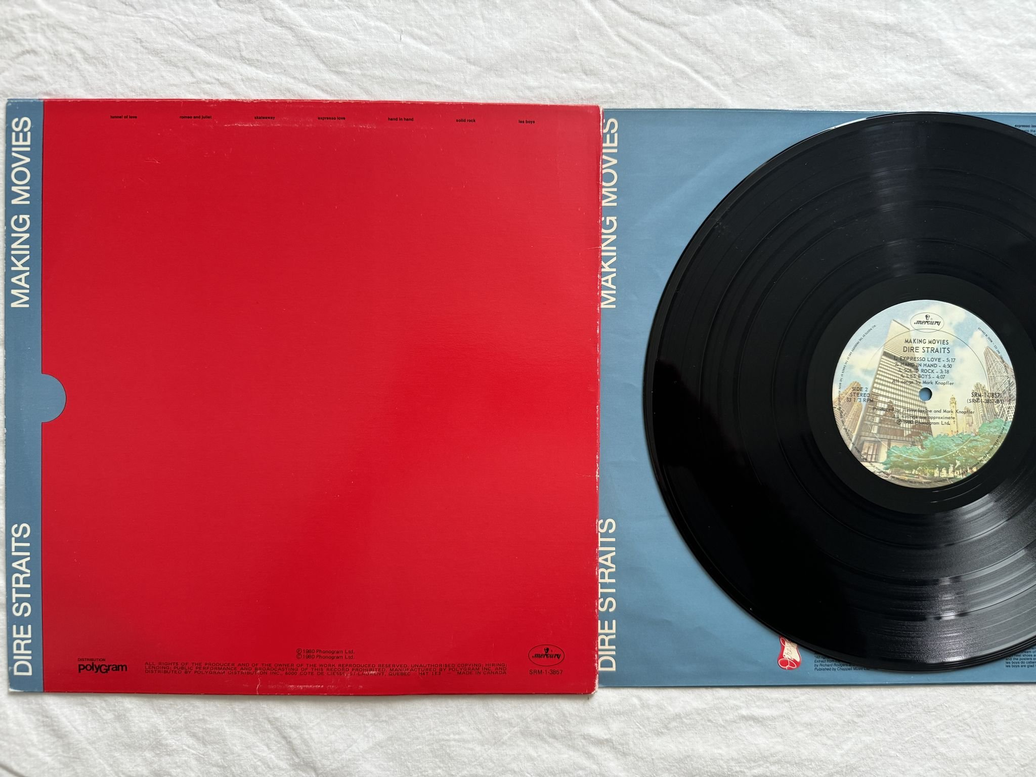 Omslagsbild för skivan DIRE STRAITS making movies LP -80 SRM-1-3857 Mercury