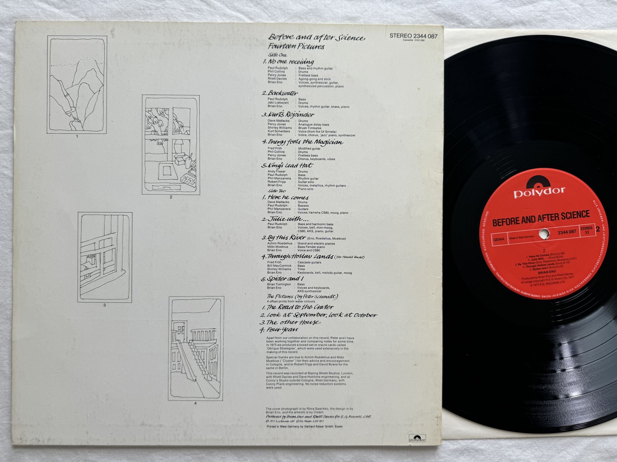 Omslagsbild för skivan BRIAN ENO before and after science LP -77 2344 087 Polydor