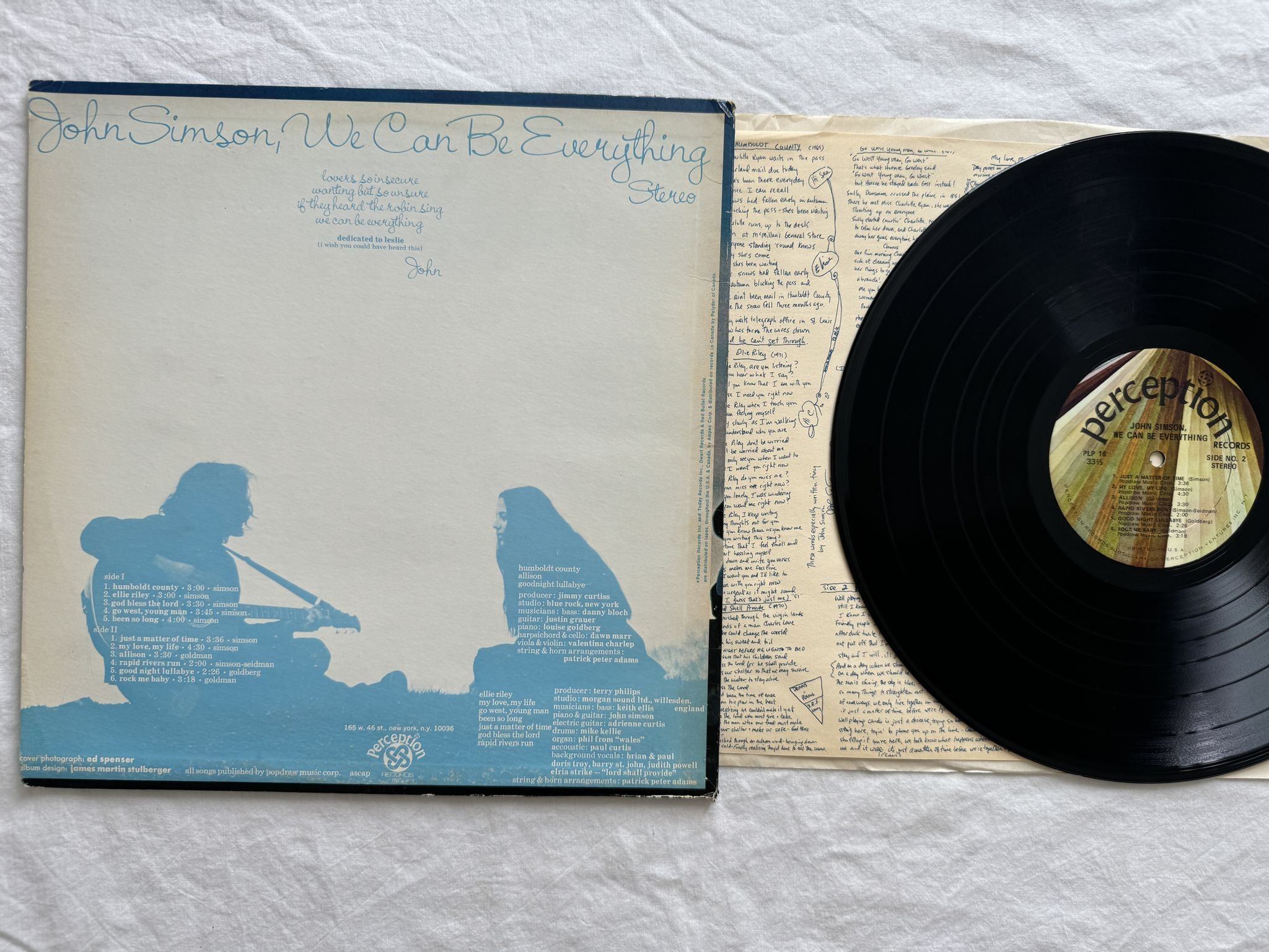 Omslagsbild för skivan JOHN SIMSON we can be everything LP -71 US PLP 16 Perception Records