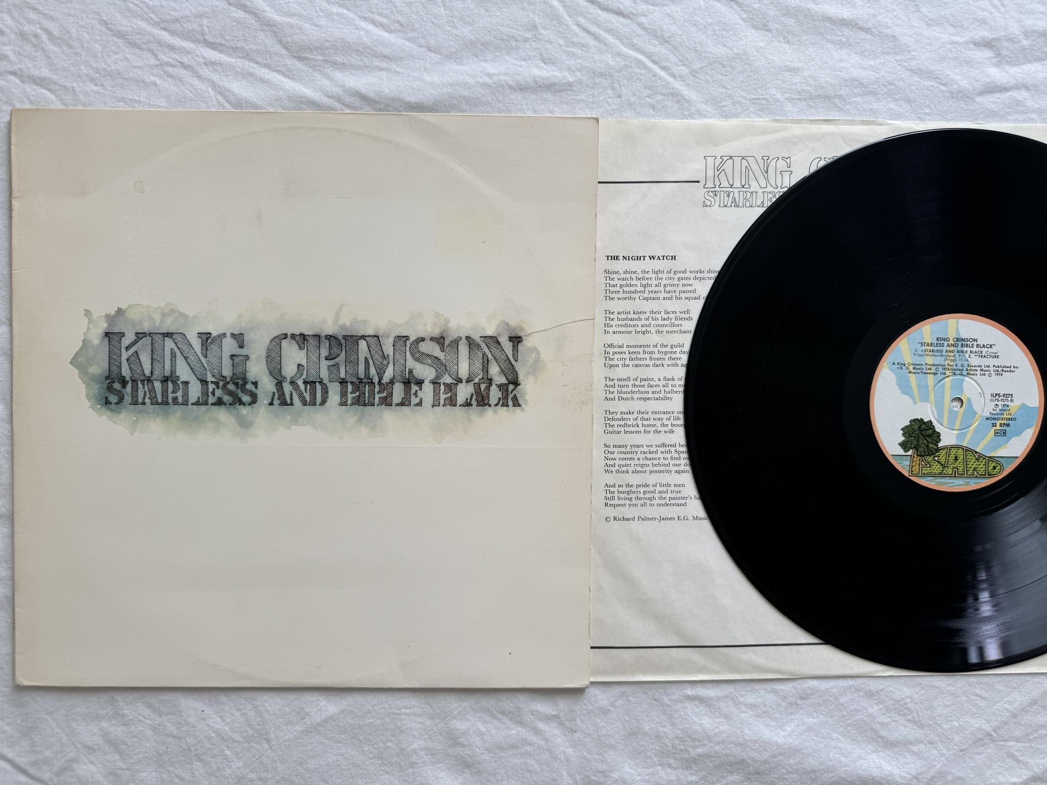 Omslagsbild för skivan KING CRIMSON starless and bible black LP -74 ILPS 9275 Island Records