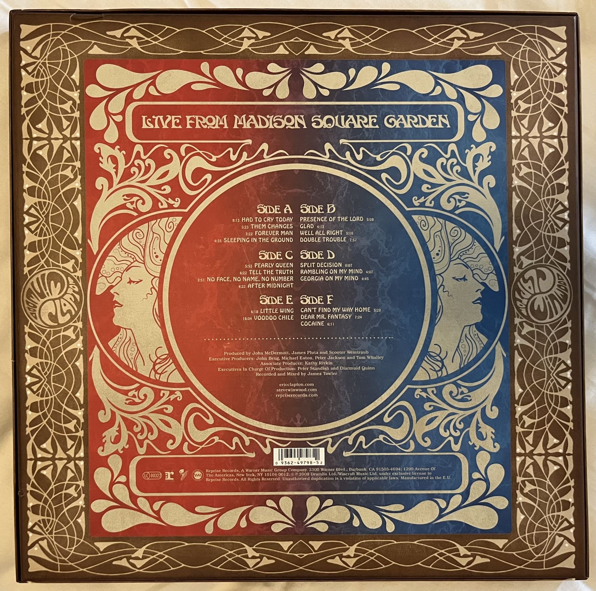 Omslagsbild för skivan Eric Clapton and Steve Winwood – Live From Madison Square Garden 3xLP 2009 Ger