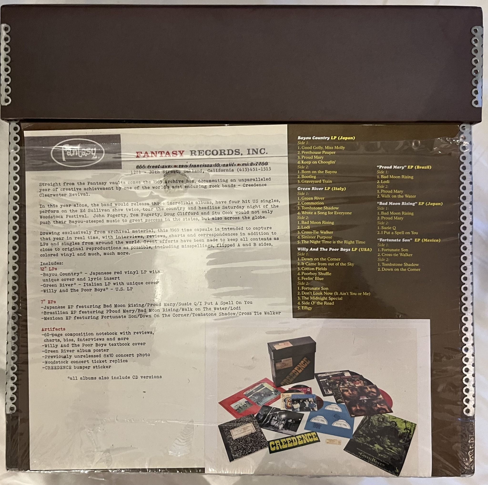 Omslagsbild för skivan Creedence Clearwater Revival 1969 Archive Box 3xLP 3xCD 3x7" 2016 FAN-36153-01
