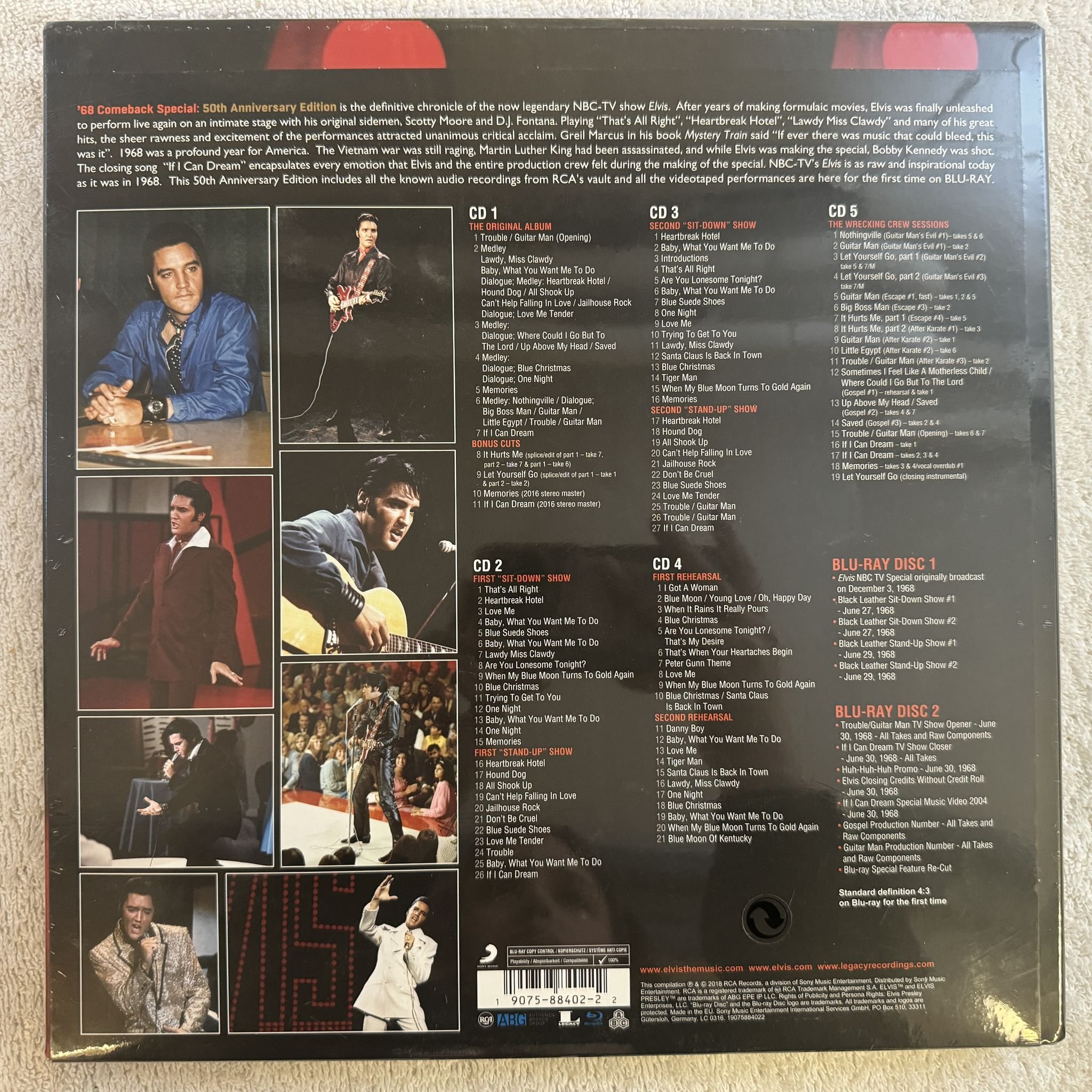 Omslagsbild för skivan ELVIS PRESLEY '68 Comeback Special 4xCD 2xBlue-Ray BOX 2018 ** Sealed **