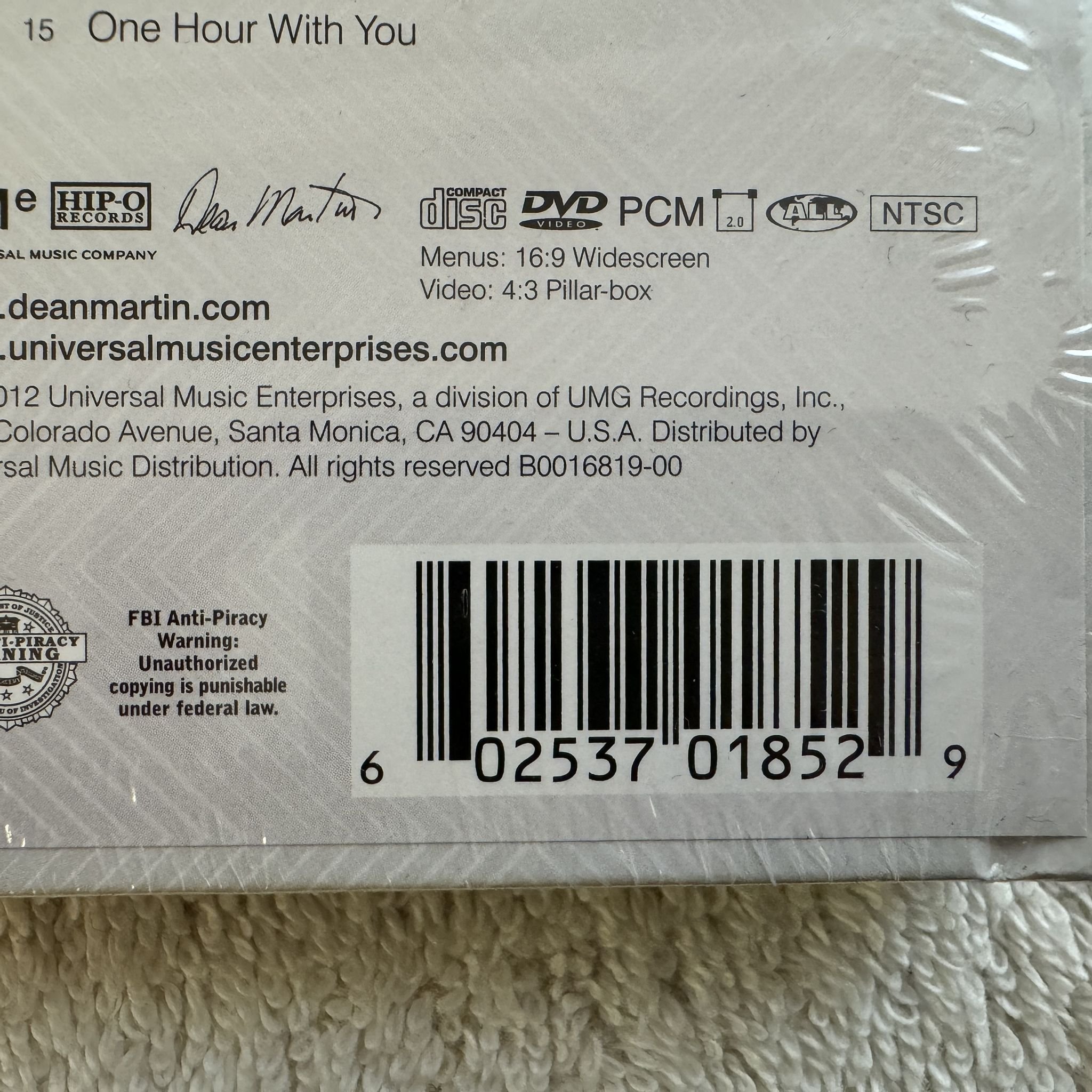 Omslagsbild för skivan Dean Martin – Collected Cool 3xCD DVD book 2012 US UME B0016819-00 * SEALED *