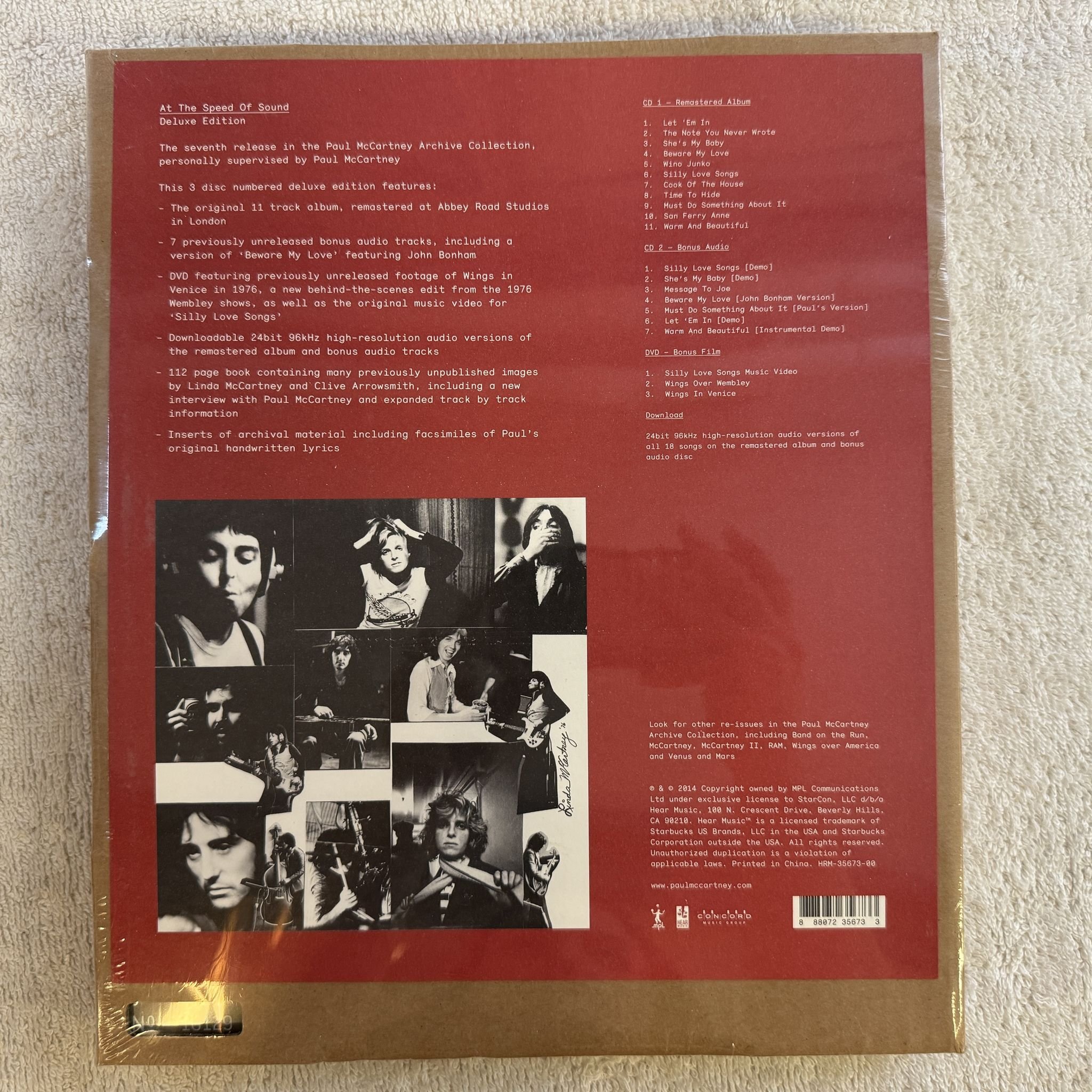 Omslagsbild för skivan WINGS At The Speed Of Sound 2xCD DVD box 2014 MPL HRM-35673-00 * SEALED *