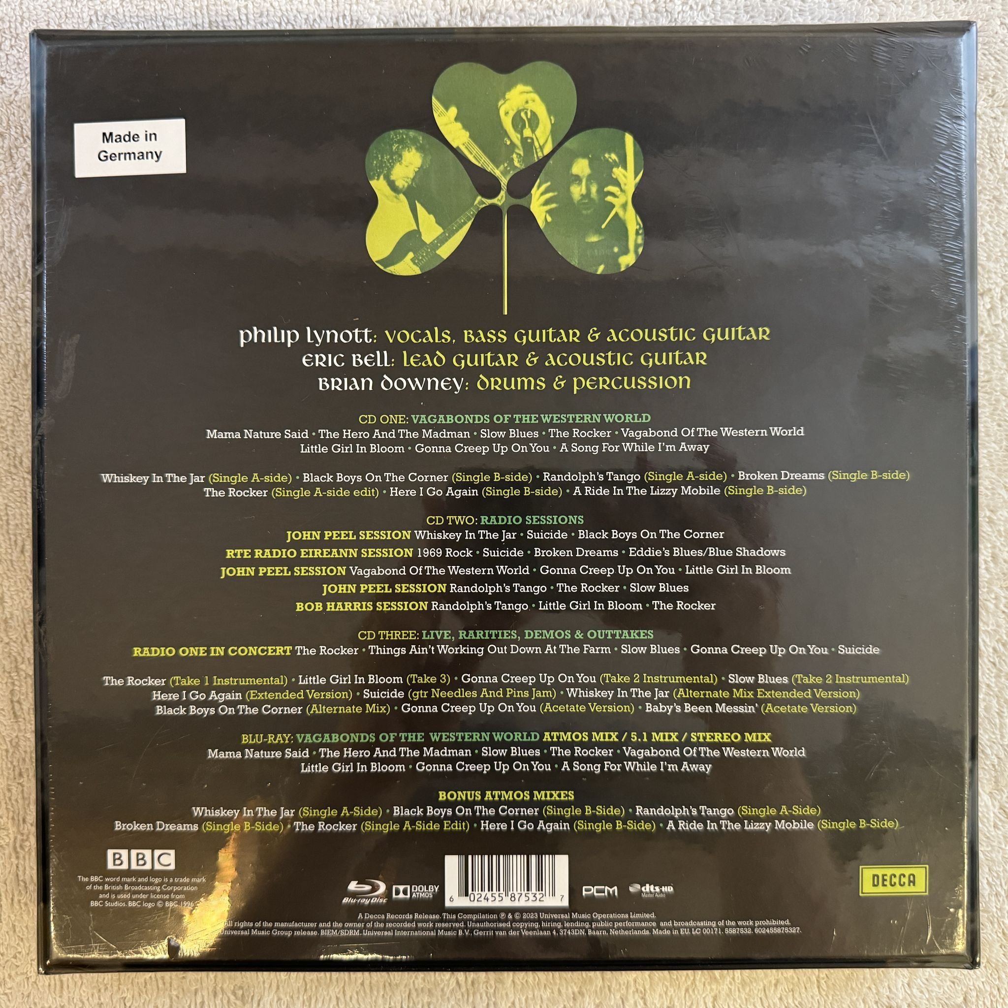 Omslagsbild för skivan THIN LIZZY Vagabonds Of The Western World 3xCD Blue-Ray BOX 2023 ** SEALED **