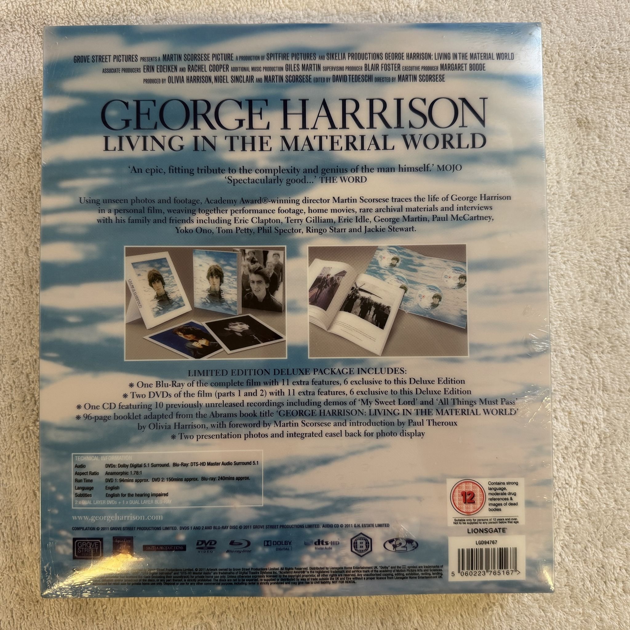 Omslagsbild för skivan George Harrison: Living In The Material CD 2xDVD Blu-Ray BOX 2011 * SEALED *