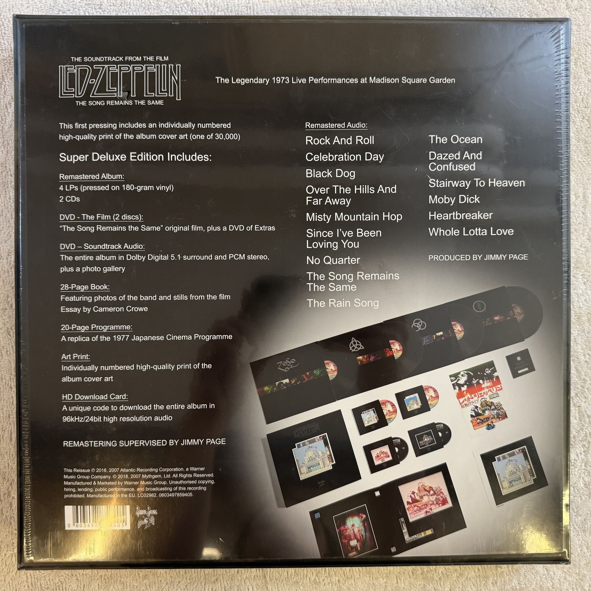 Omslagsbild för skivan LED ZEPPELIN The Song Remains The Same 4xVINYL 2xCD 3xDVD box 2018 * SEALED *