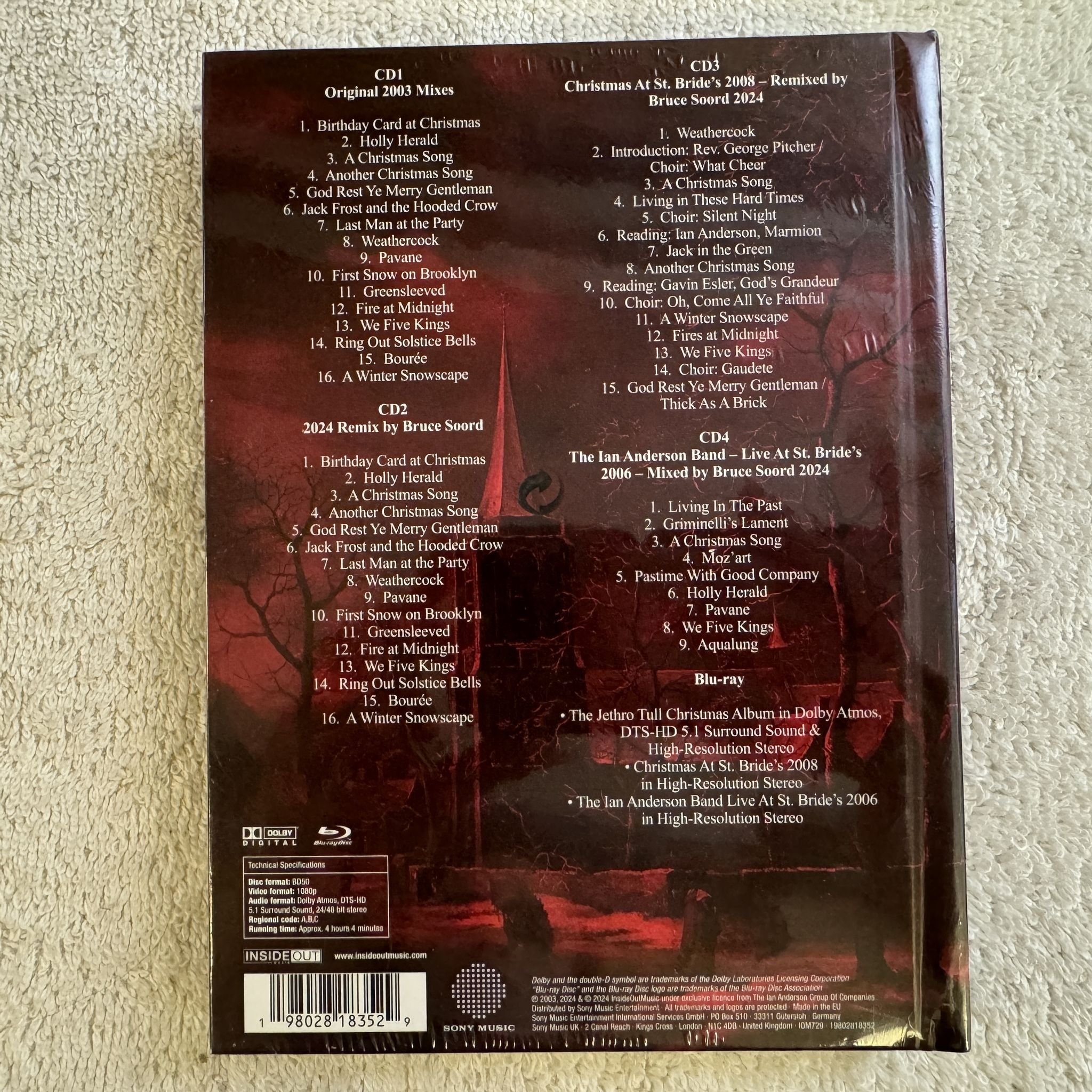 Omslagsbild för skivan The Jethro Tull Christmas Album 4xCD Blu-Ray BOX Sony 19802818352 * SEALED *