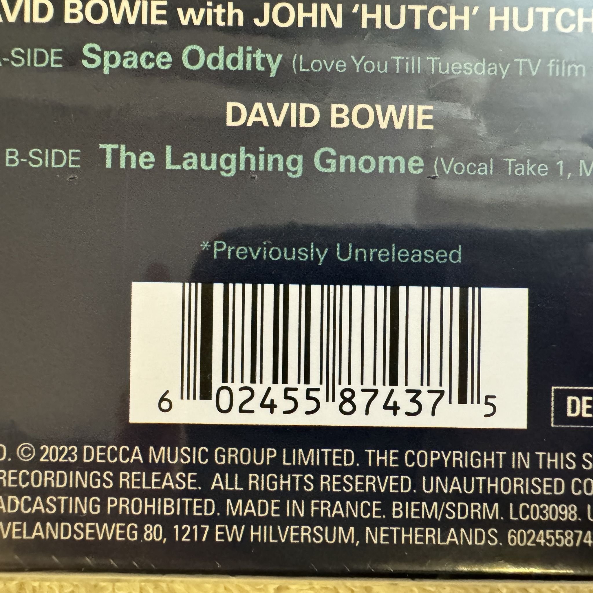 Omslagsbild för skivan DAVID BOWIE Laughing With Liza 5x7"single BOX Decca – 0602455874375 * SEALED *