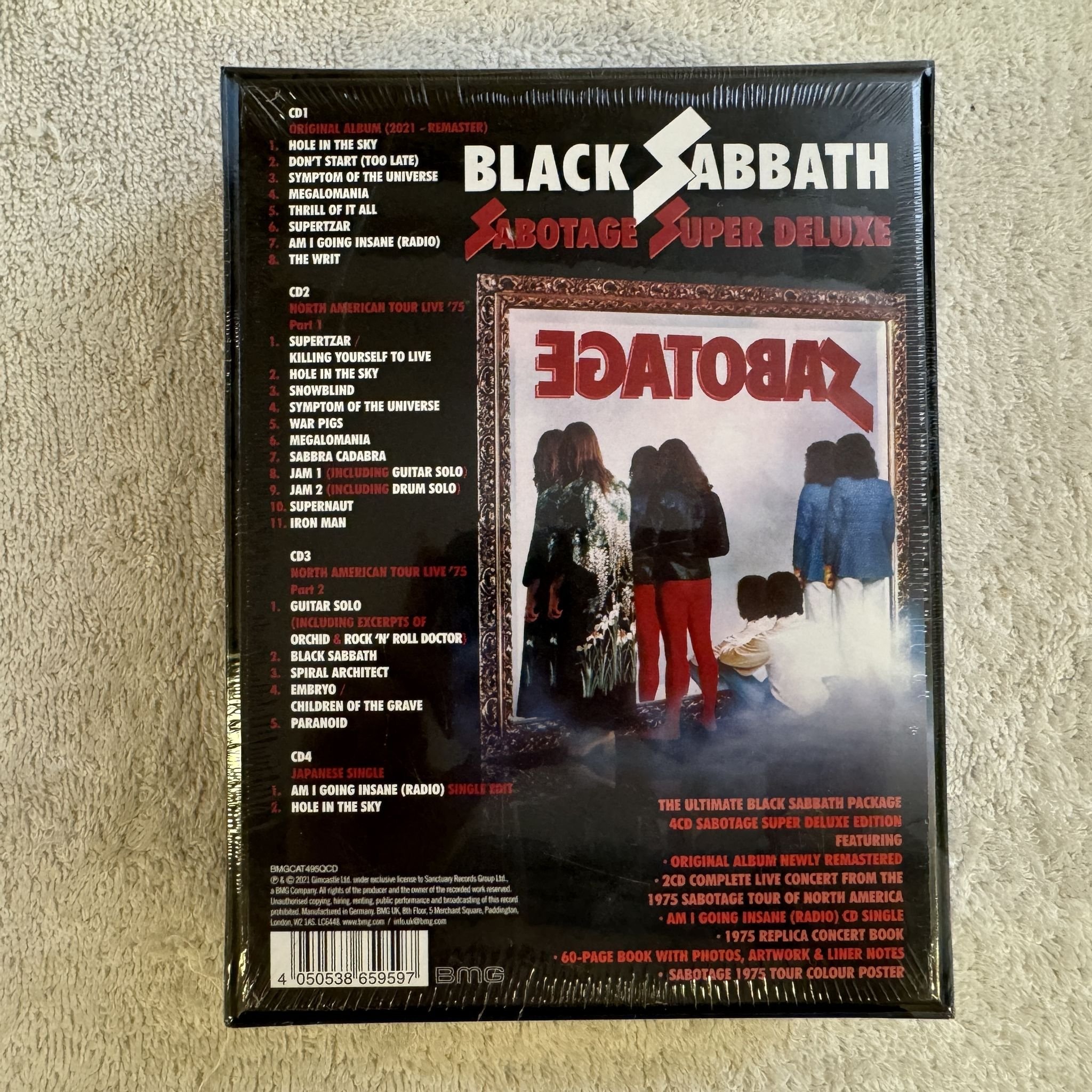 Omslagsbild för skivan Black Sabbath – Sabotage Super Deluxe 3xCD + CD-single BOX 2021 *SEALED *