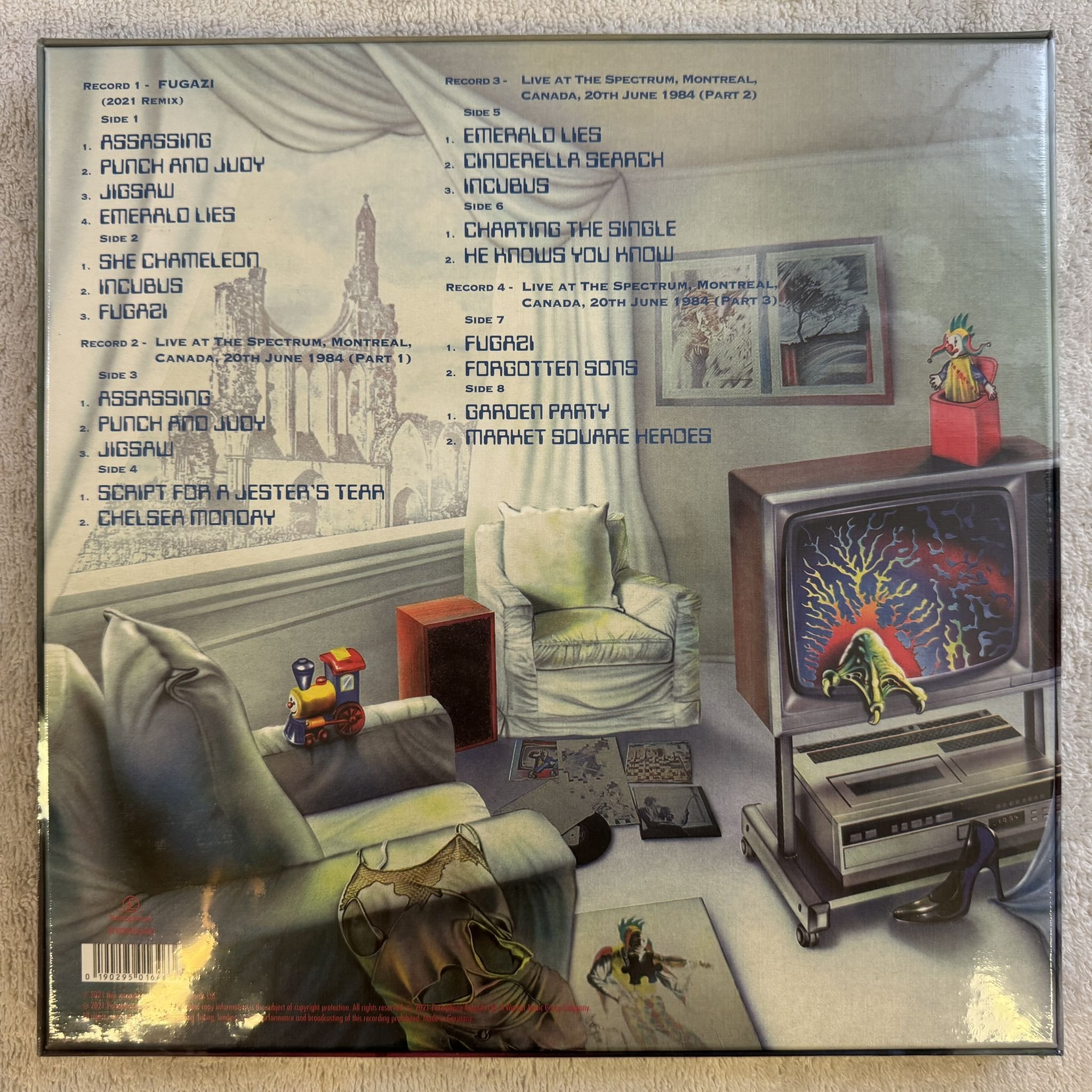 Omslagsbild för skivan MARILLION – Fugazi 4xLP box 2021 Parlophone – 0190295016463 * SEALED *