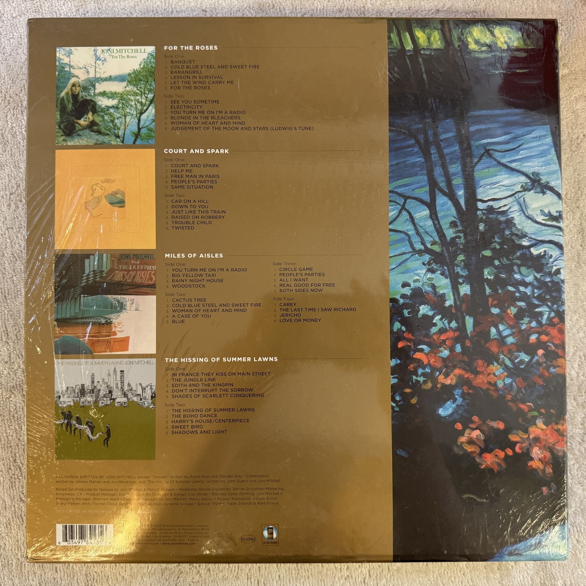 Omslagsbild för skivan Joni Mitchell – The Asylum Albums 5xLP box 2022 ASYLUM 603497841356 * SEALED *