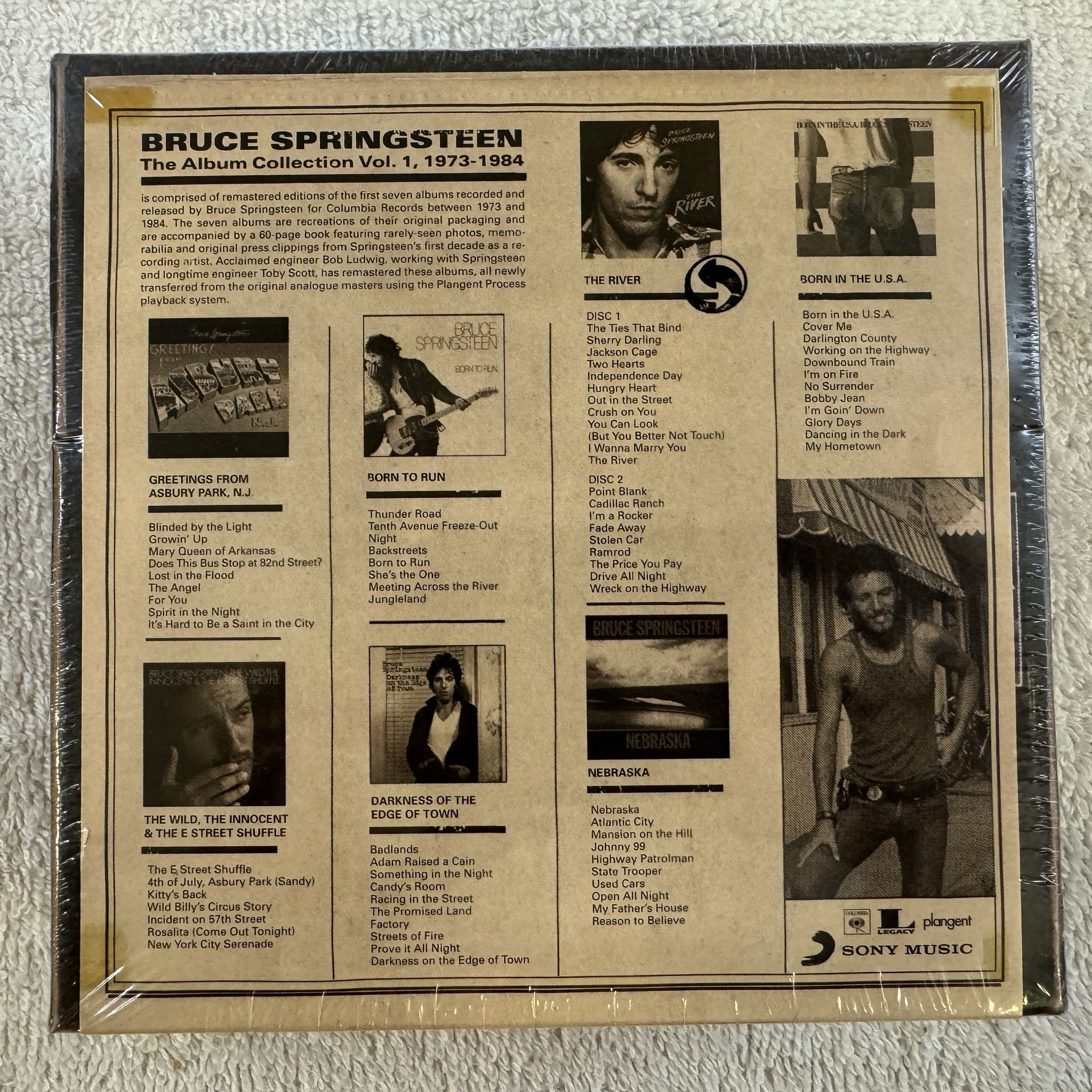 Omslagsbild för skivan Bruce Springsteen The Album Collection Vol 1 8xCD box 2014 Sony * SEALED *