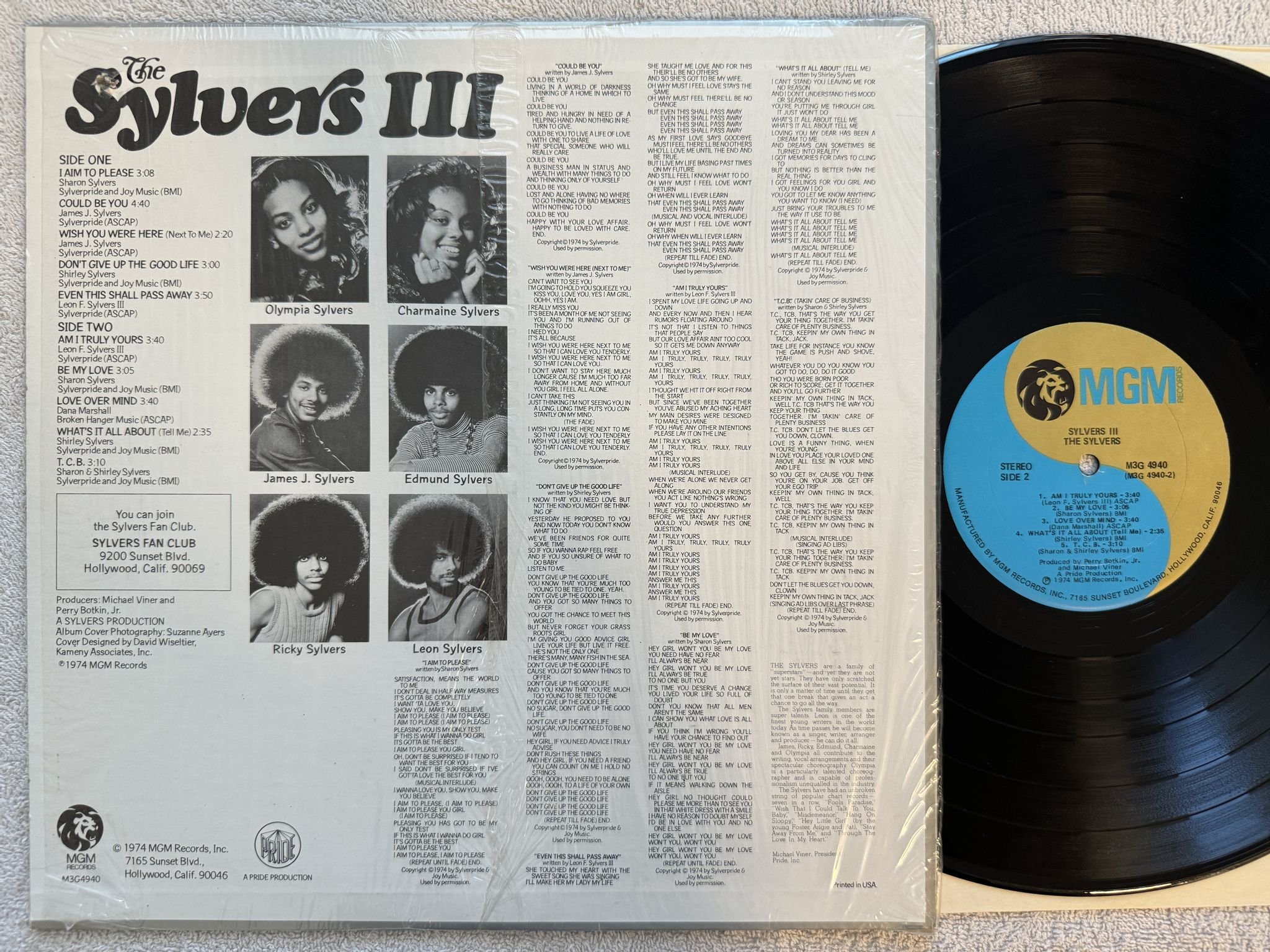 Omslagsbild för skivan THE SYLVERS III LP -74 US MGM M3G 4940 *** Funky soul ***