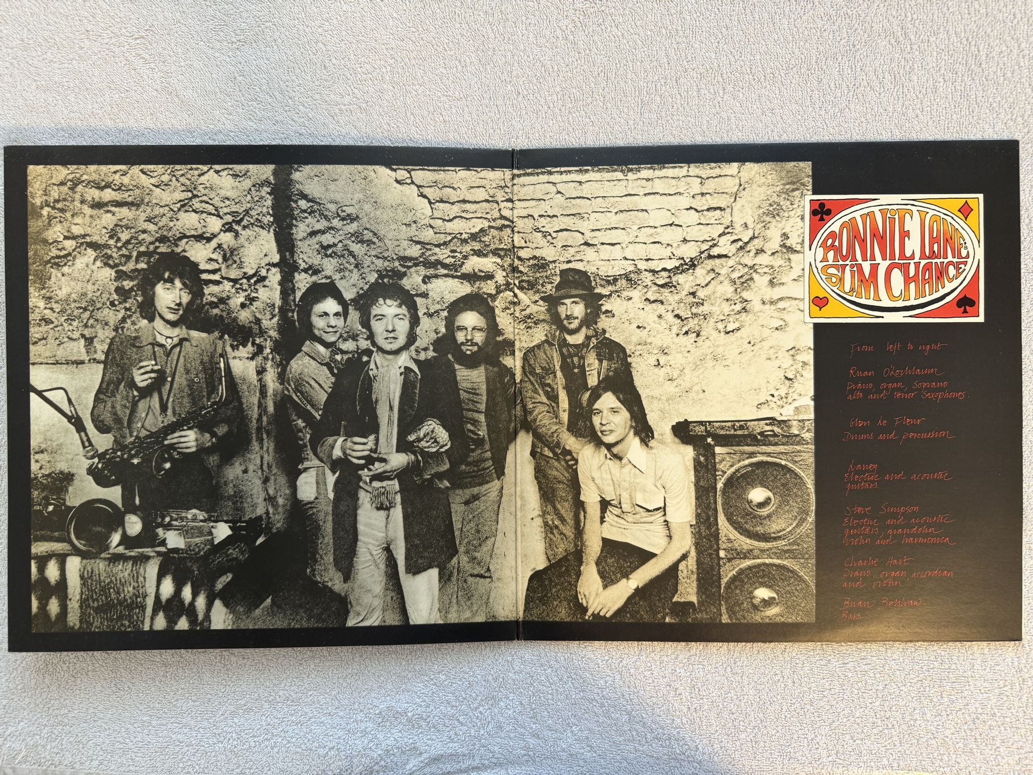 Omslagsbild för skivan RONNIE LANE lane's slim chance LP -75 UK ISLAND pink rim ILPS 9321