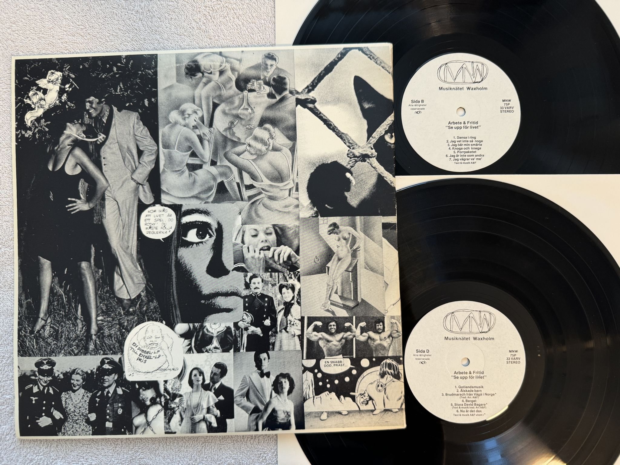Omslagsbild för skivan ARBETE & FRITID se upp för livet 2xLP -77 Swe MNW MNW 75P