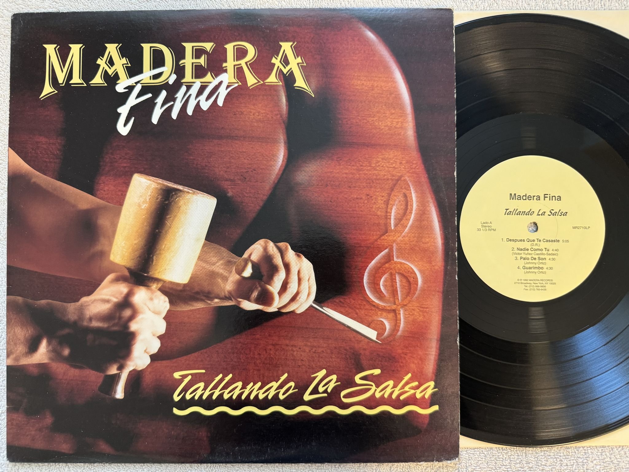 Omslagsbild för skivan MADERA FINA Tallando La Salsa LP -92 US MADERA MR 2710 *** RARE SALSA ***