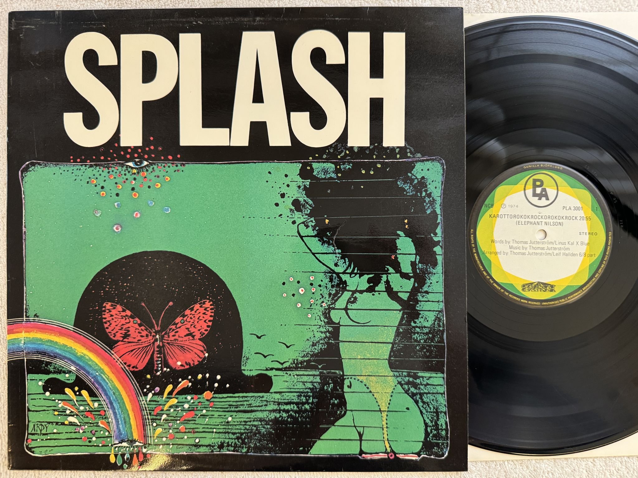 Omslagsbild för skivan SPLASH s/t LP -74 Pia PLA 3001 *** Rare jazz-prog ***