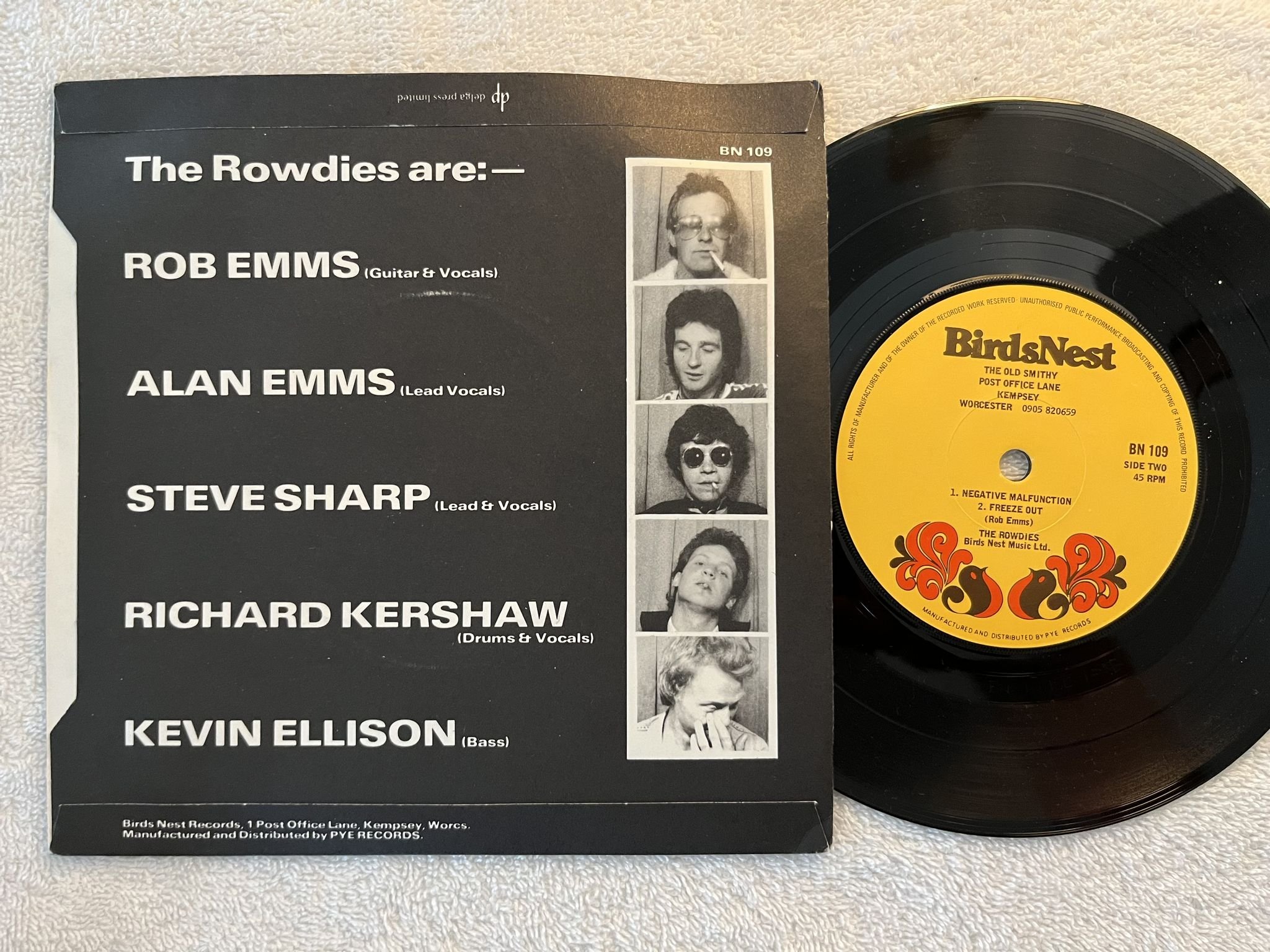 Omslagsbild för skivan THE ROWDIES A.C.A.B. 7" UK -78 BIRD NEST BN 109 ** MEGA RARE PUNK 45 **
