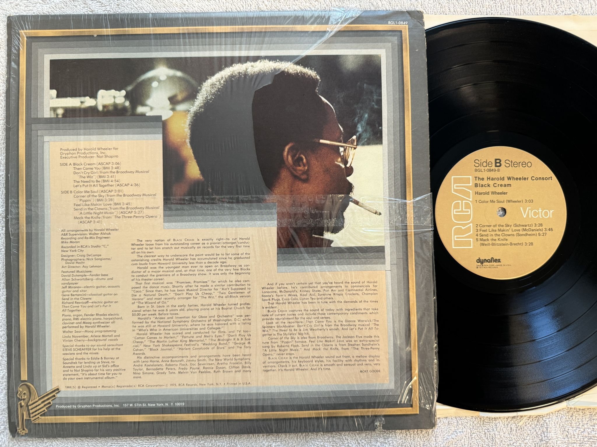 Omslagsbild för skivan THE HAROLD WHEELER CONSORT black cream LP -75 US RCA BGL1-0849 * soul funk *