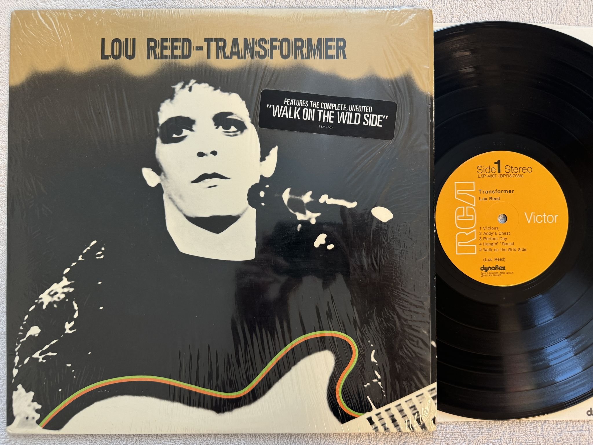 Omslagsbild för skivan LOU REED transformer LP -72 US RCA LSP 4807 ** walk on the wild side **