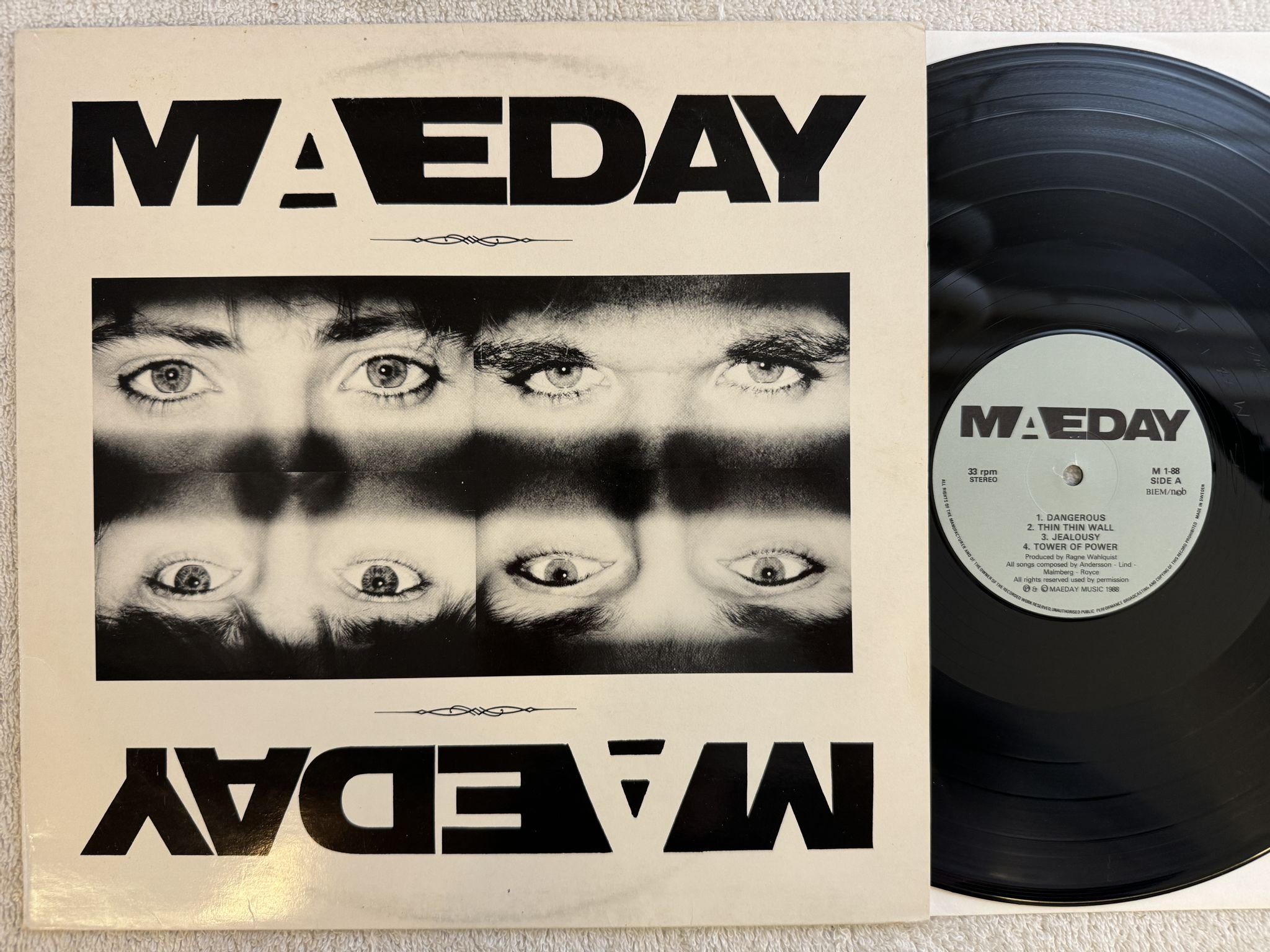 Omslagsbild för skivan MAEDAY s/t LP -88 Swe MAEDAY MUSIC M-1-88 *** Rare AOR ***
