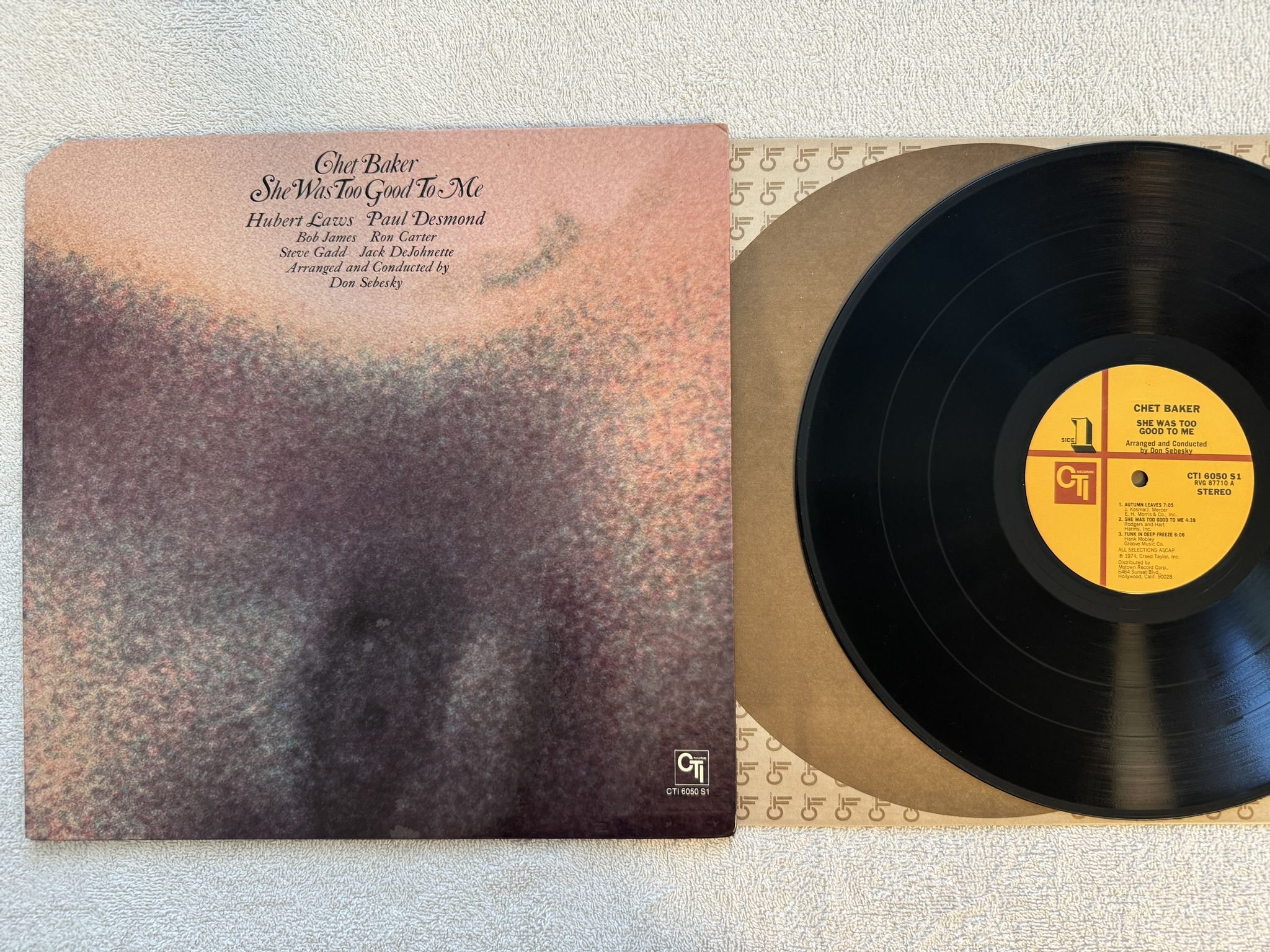 Omslagsbild för skivan CHET BAKER She Was Too Good To Me LP -74 US CTI 6050