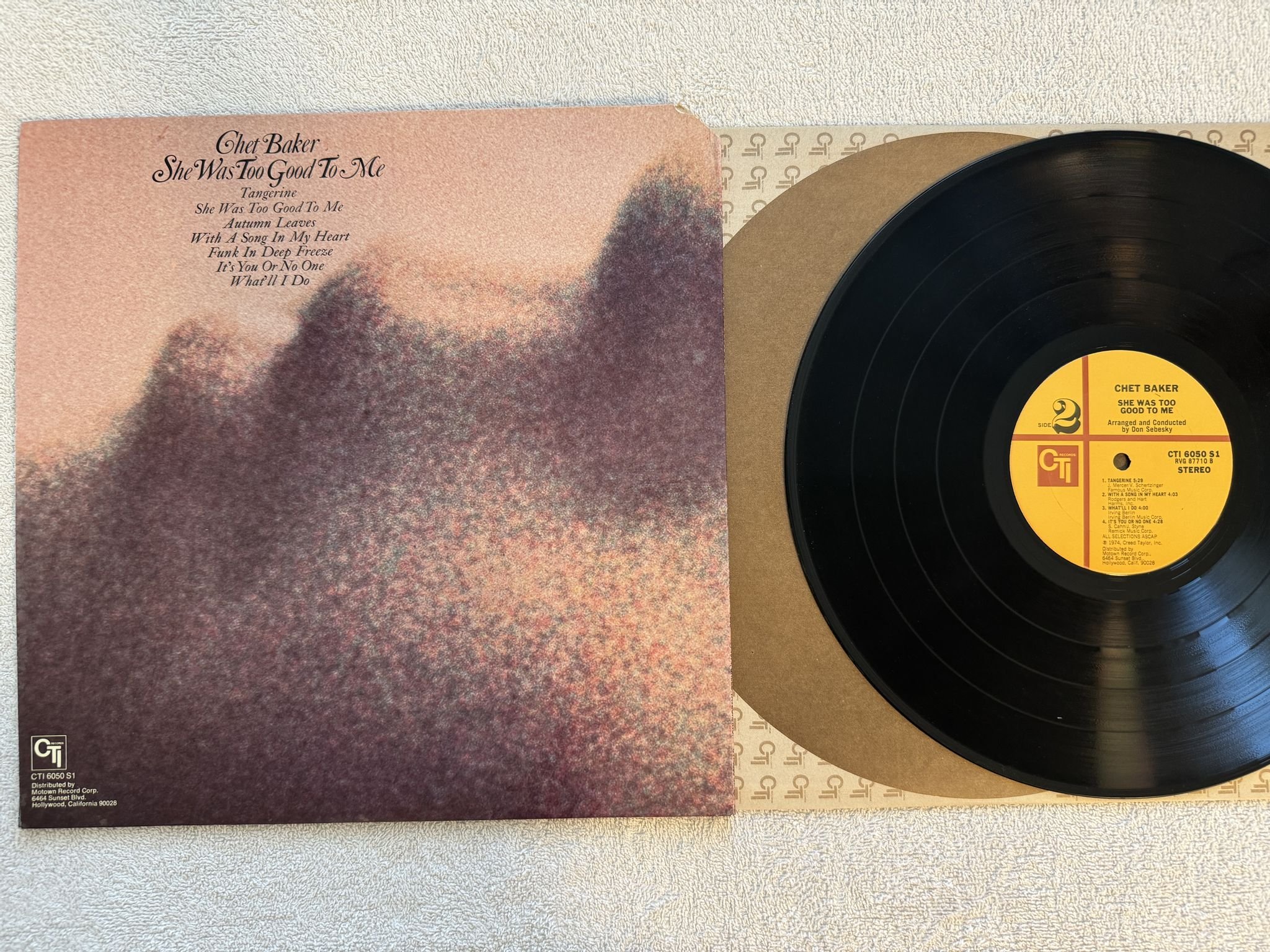 Omslagsbild för skivan CHET BAKER She Was Too Good To Me LP -74 US CTI 6050