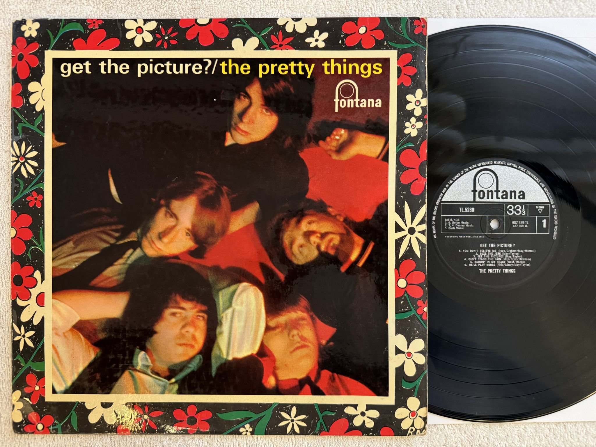 Omslagsbild för skivan PRETTY THINGS get the picture? LP -65 uk FONTANA TL 5280