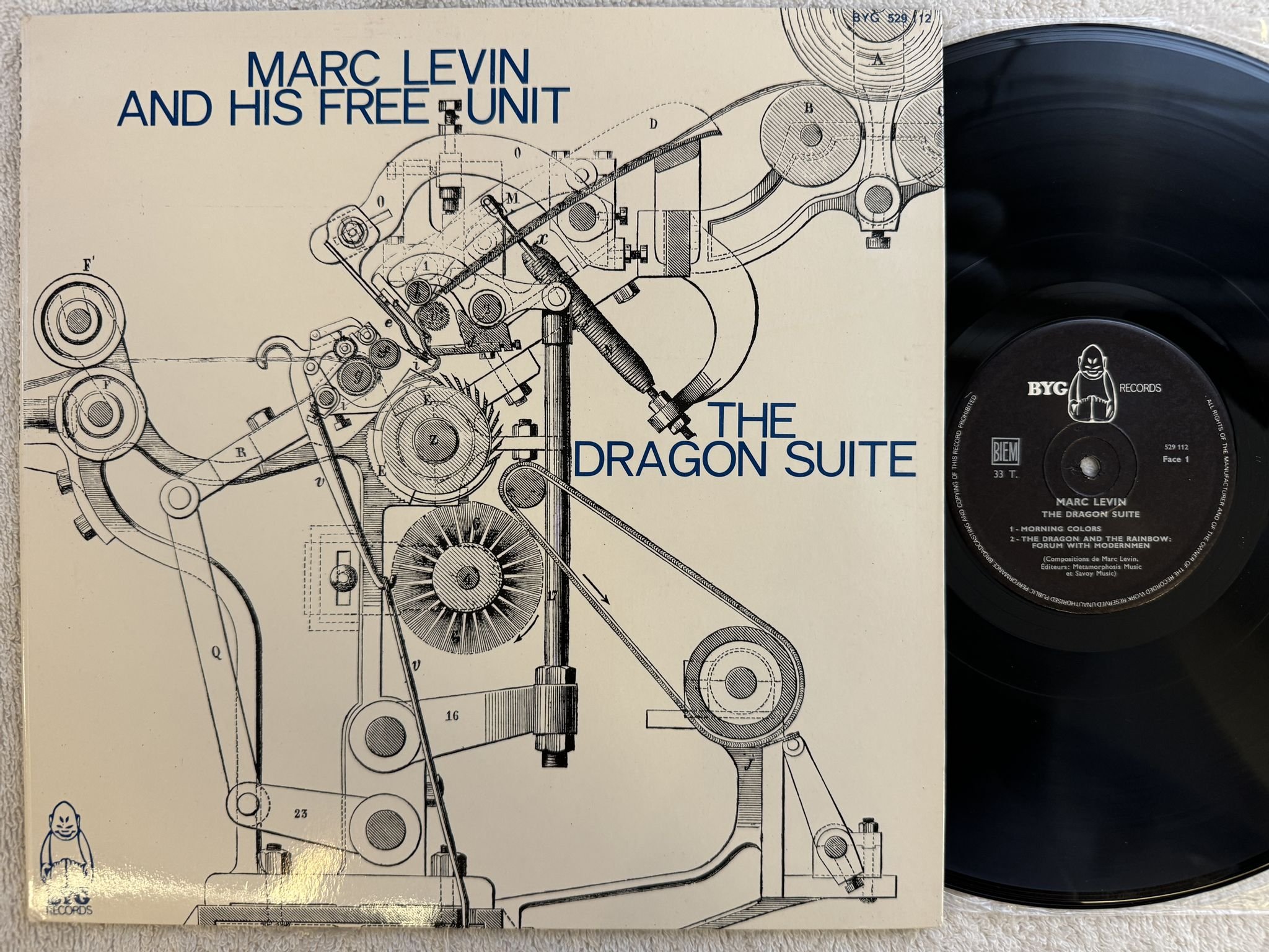 Omslagsbild för skivan MARC LEVIN The Dragon Suite LP Fra BYG 529112 *** FREE JAZZ ***