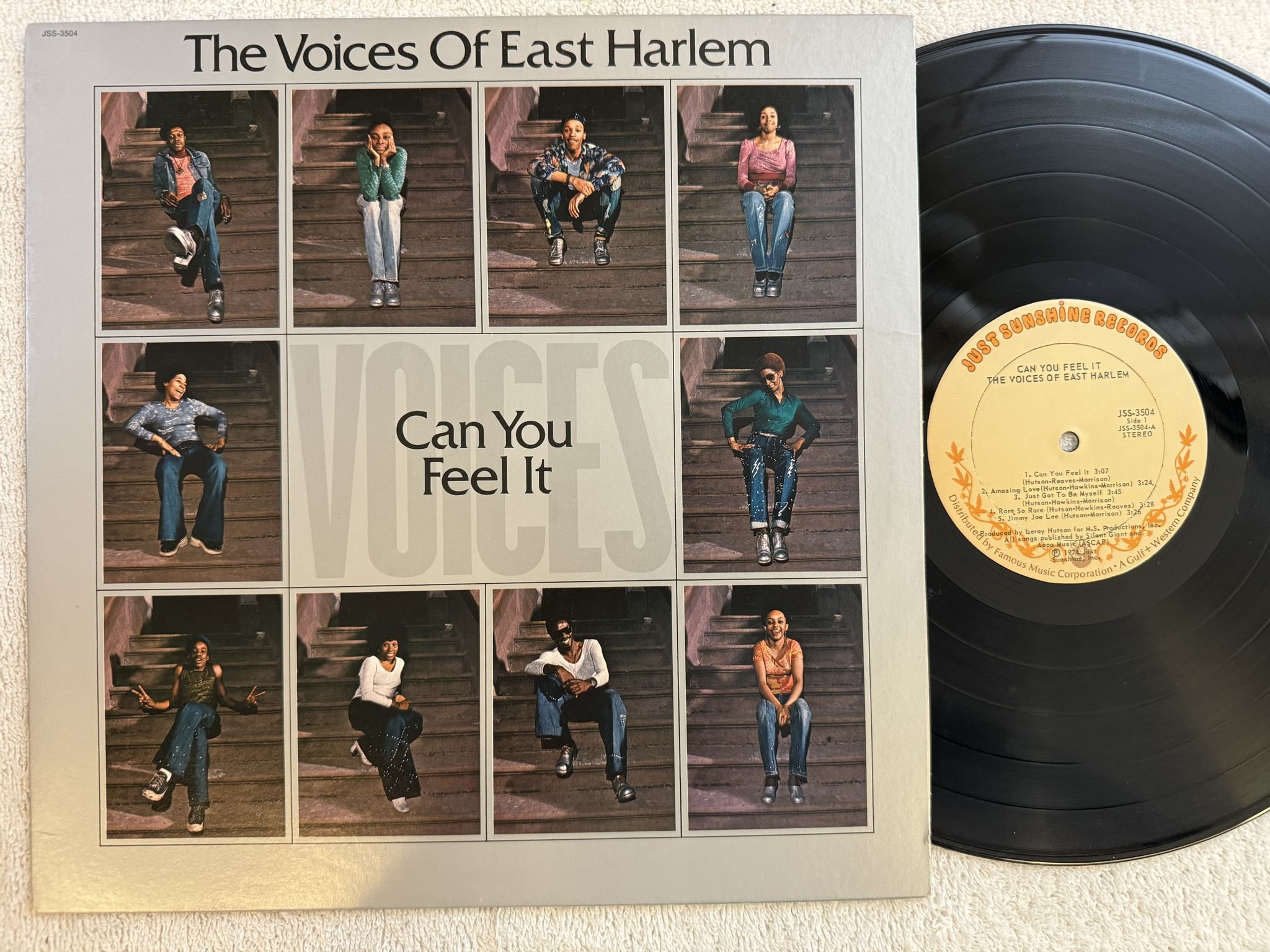 Omslagsbild för skivan THE VOICES OF EAST HARLEM can you feel it LP -74 US JUST SUNSHINE * soul funk *