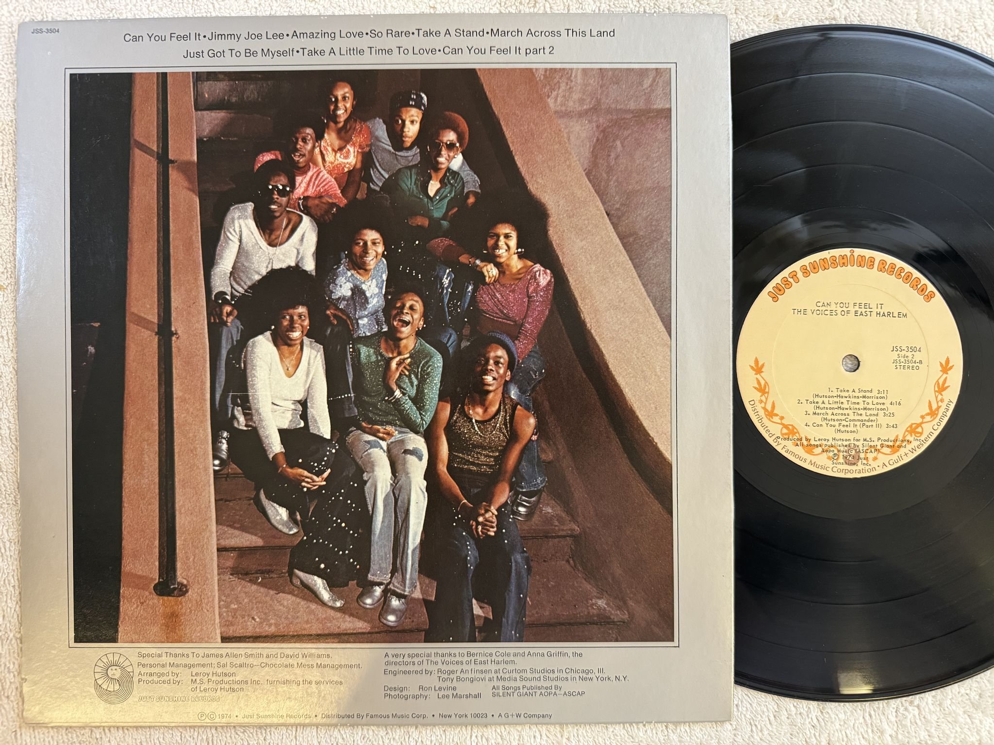 Omslagsbild för skivan THE VOICES OF EAST HARLEM can you feel it LP -74 US JUST SUNSHINE * soul funk *