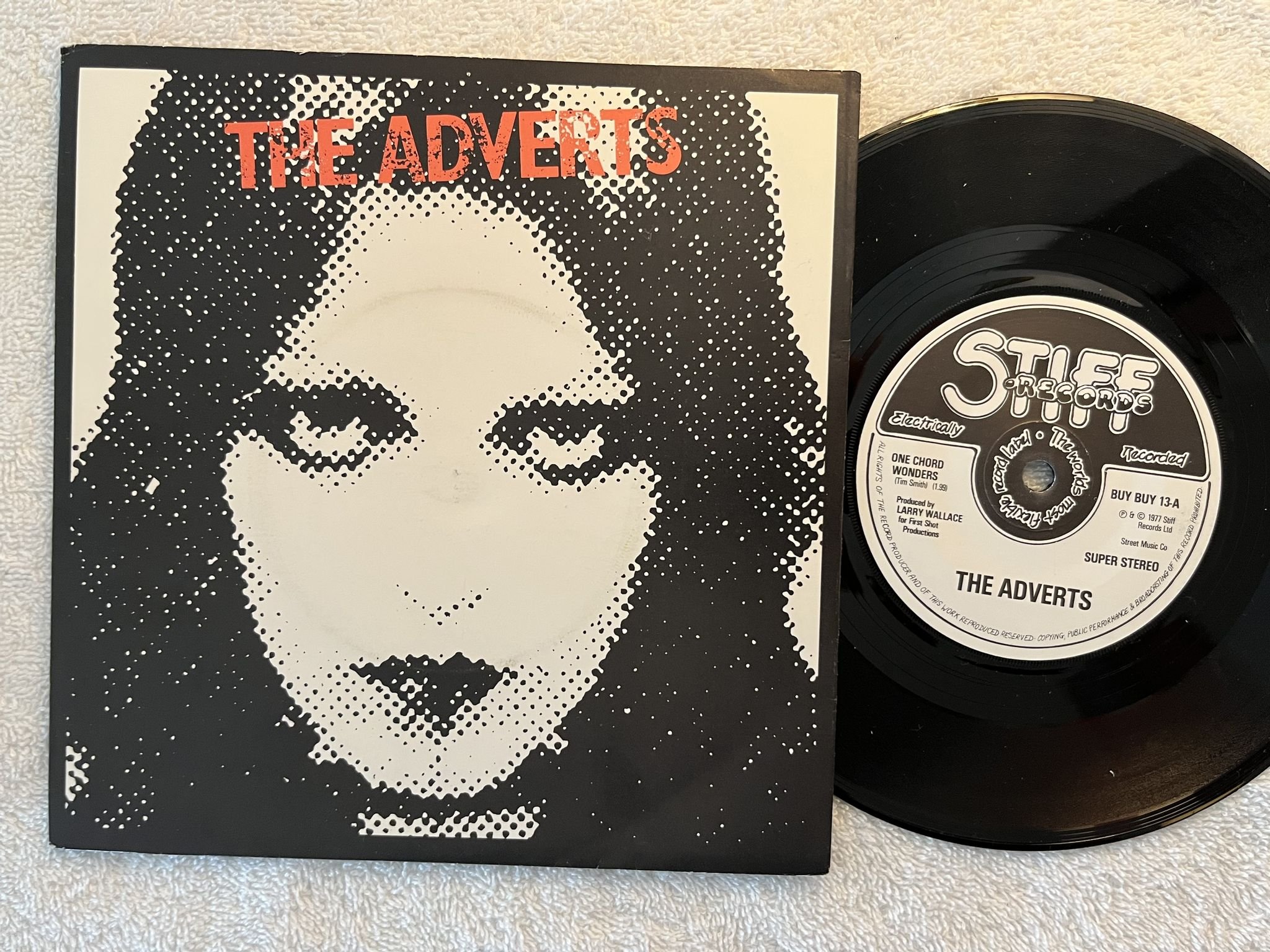 Omslagsbild för skivan THE ADVERTS One Chord Wonders 7" -77 UK STIFF BUY 13 ** Rare Punk 45 **